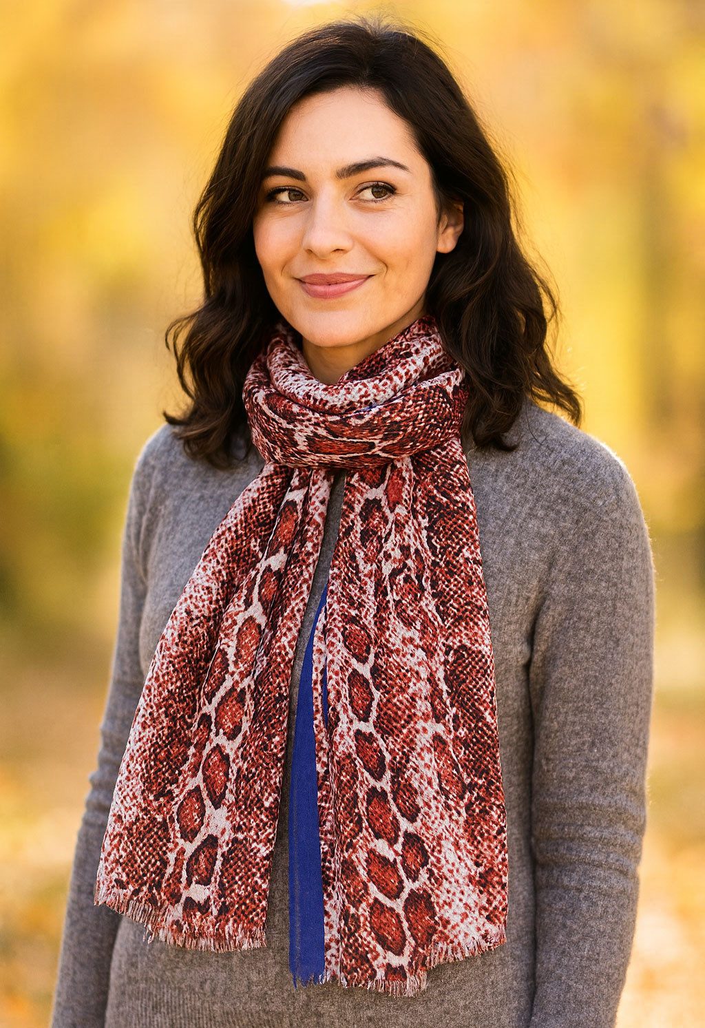 Faera Modeschal, Damen Schal mit Schlangenmuster weich und leicht Schlange günstig online kaufen