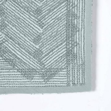 Badematte Rutschfeste Hochflor-Badematte mit Chevron-Muster, grau Homescapes, Höhe 30 mm