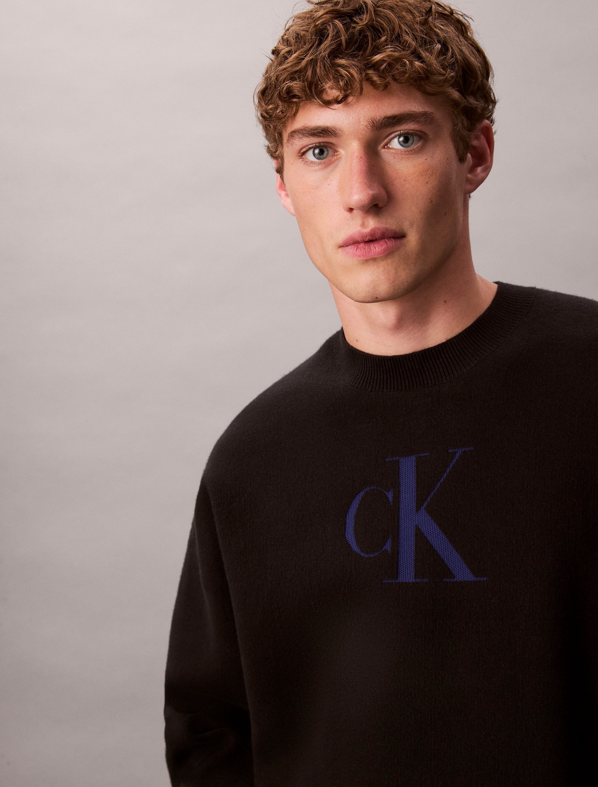 Calvin Klein Jeans Rundhalspullover LS CTTN CASHMERE 3D LOGO CRWNK S Mit Rundhalsausschnitt, regular fit
