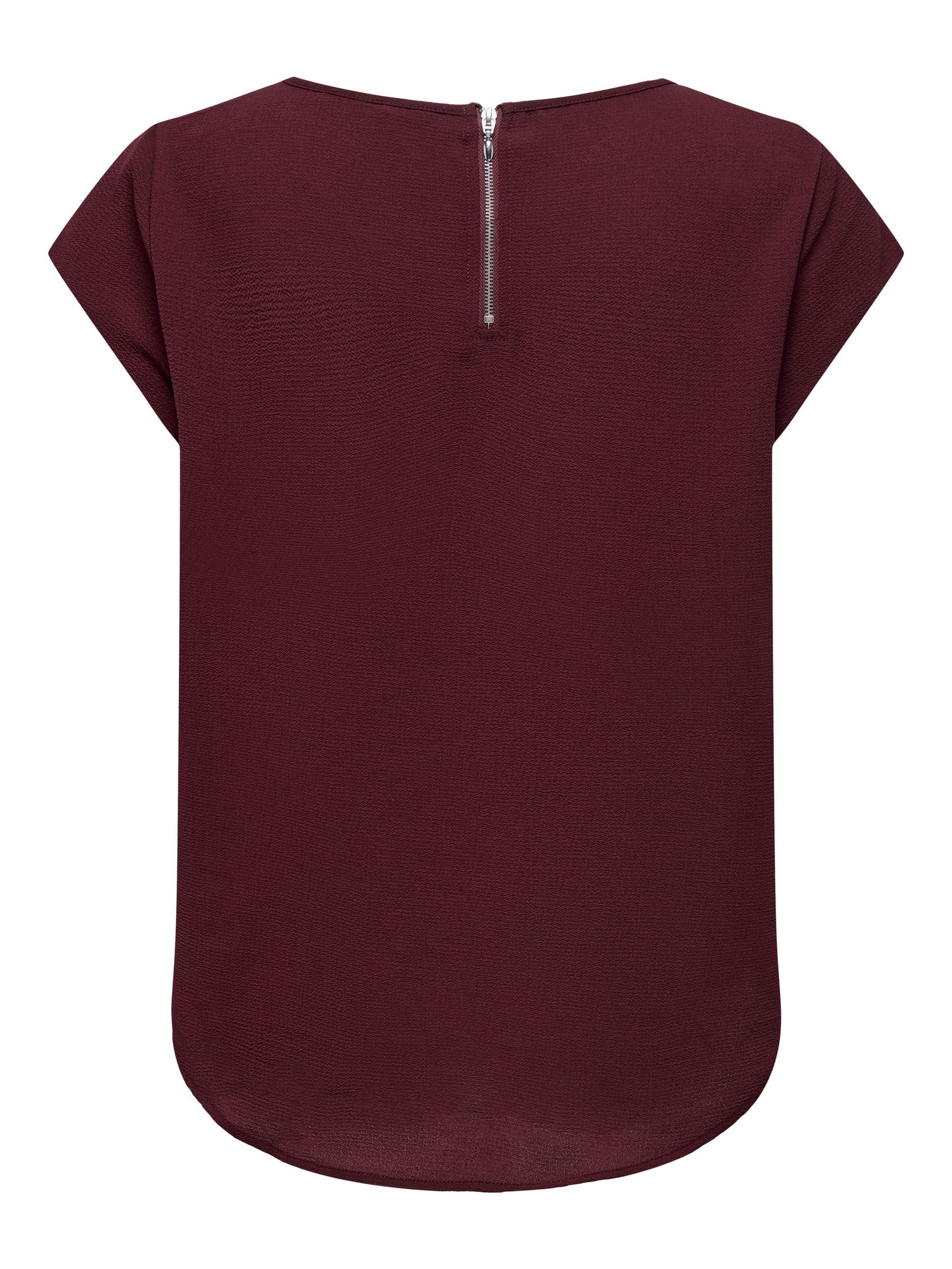ONLY Blusenshirt Einfarbige Kurzarm Oberteil ONLVIC (1-tlg) ONLVIC S/S SOLID TOP NOOS PTM