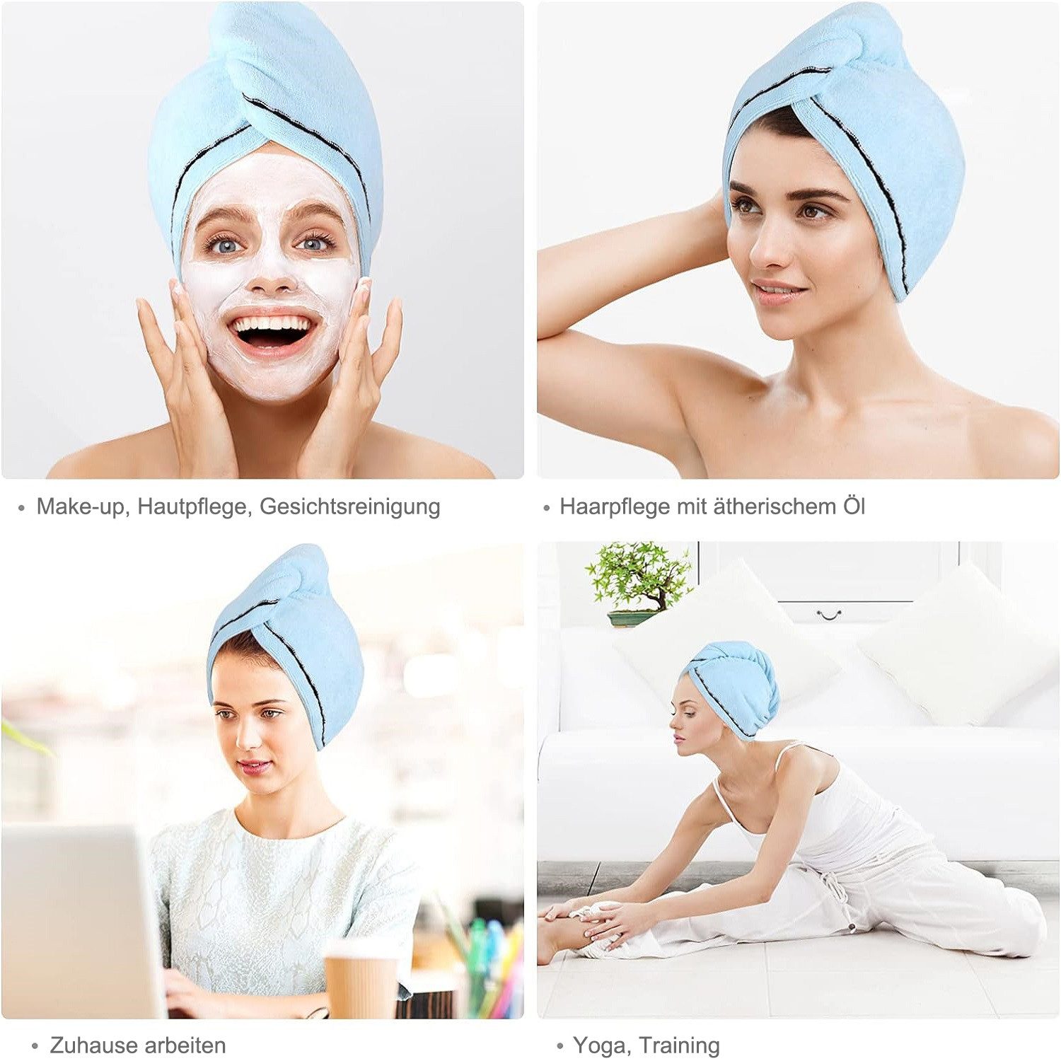 MODFU Turban-Handtuch 3er Haartuch Turban Haarhandtuch günstig online kaufen