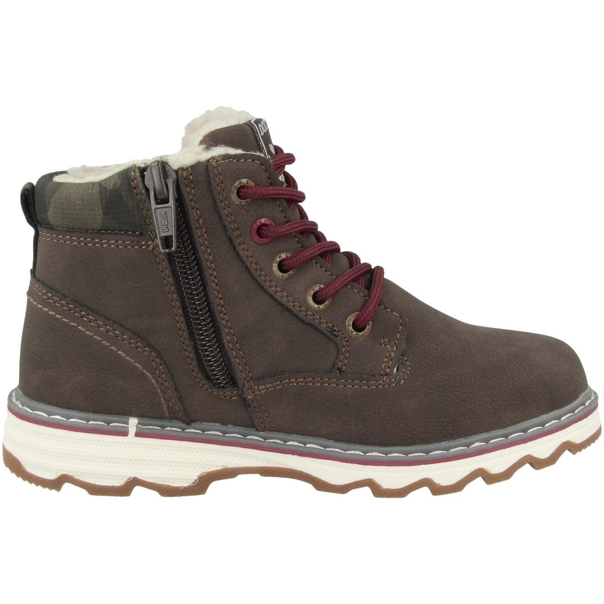 Dockers by Gerli 49SU702 braun Unisex Kinder Schnürboots Ziernähte