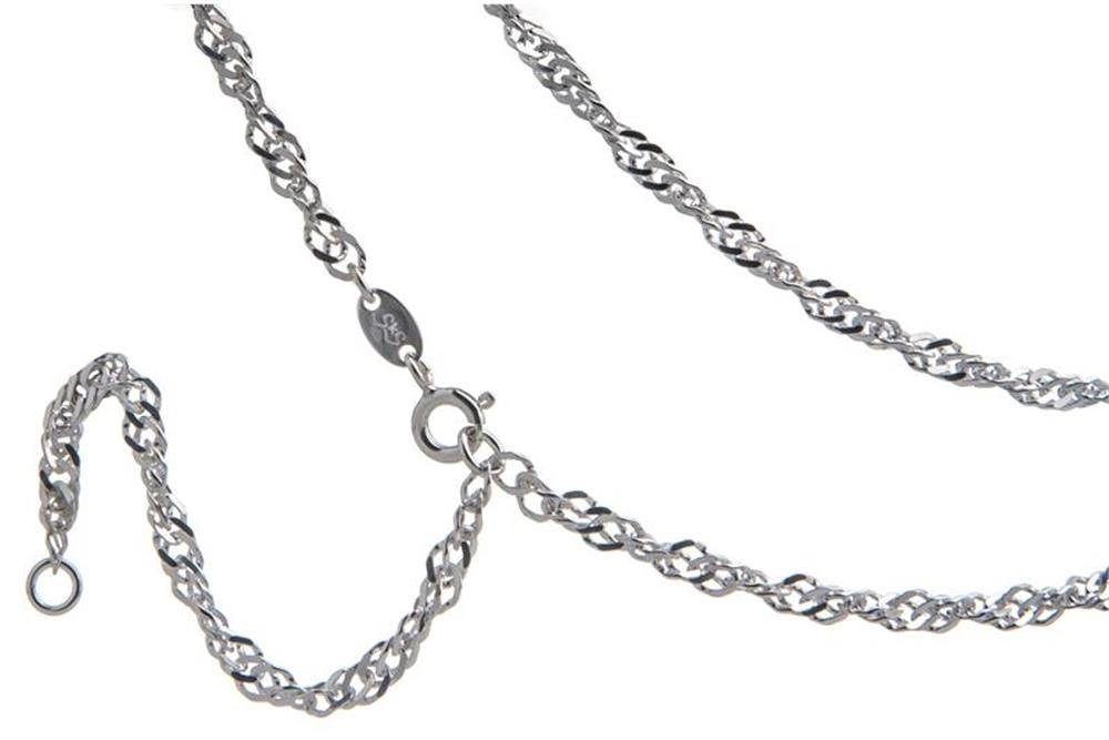Silberkettenstore Bauchkette Bauchkette Singapur 3mm - 925 Silber, Länge wählbar von 65-110cm