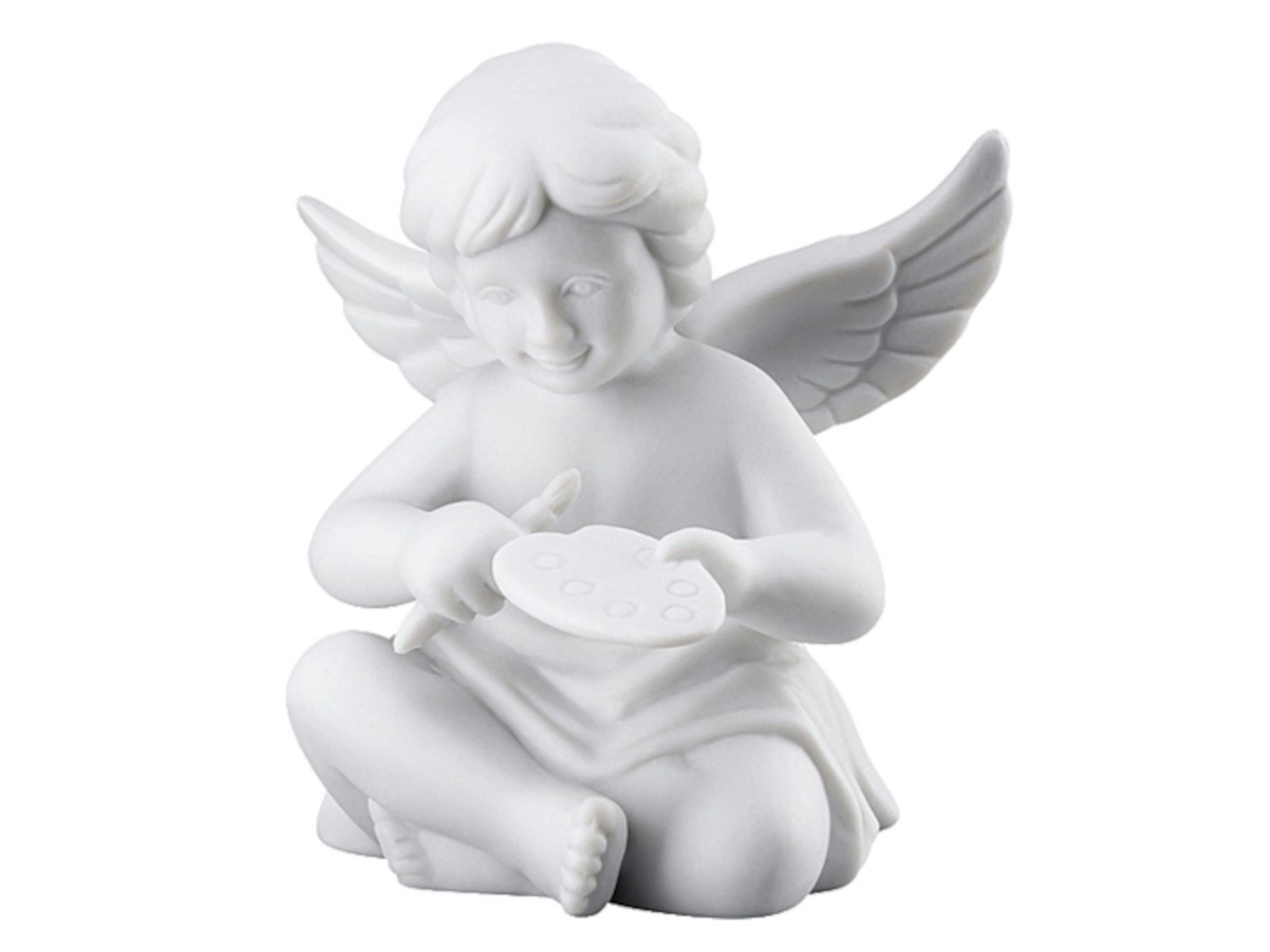 Rosenthal Dekofigur Engel mit Malerpalette gross weiss matt 14,5 cm, Figuren