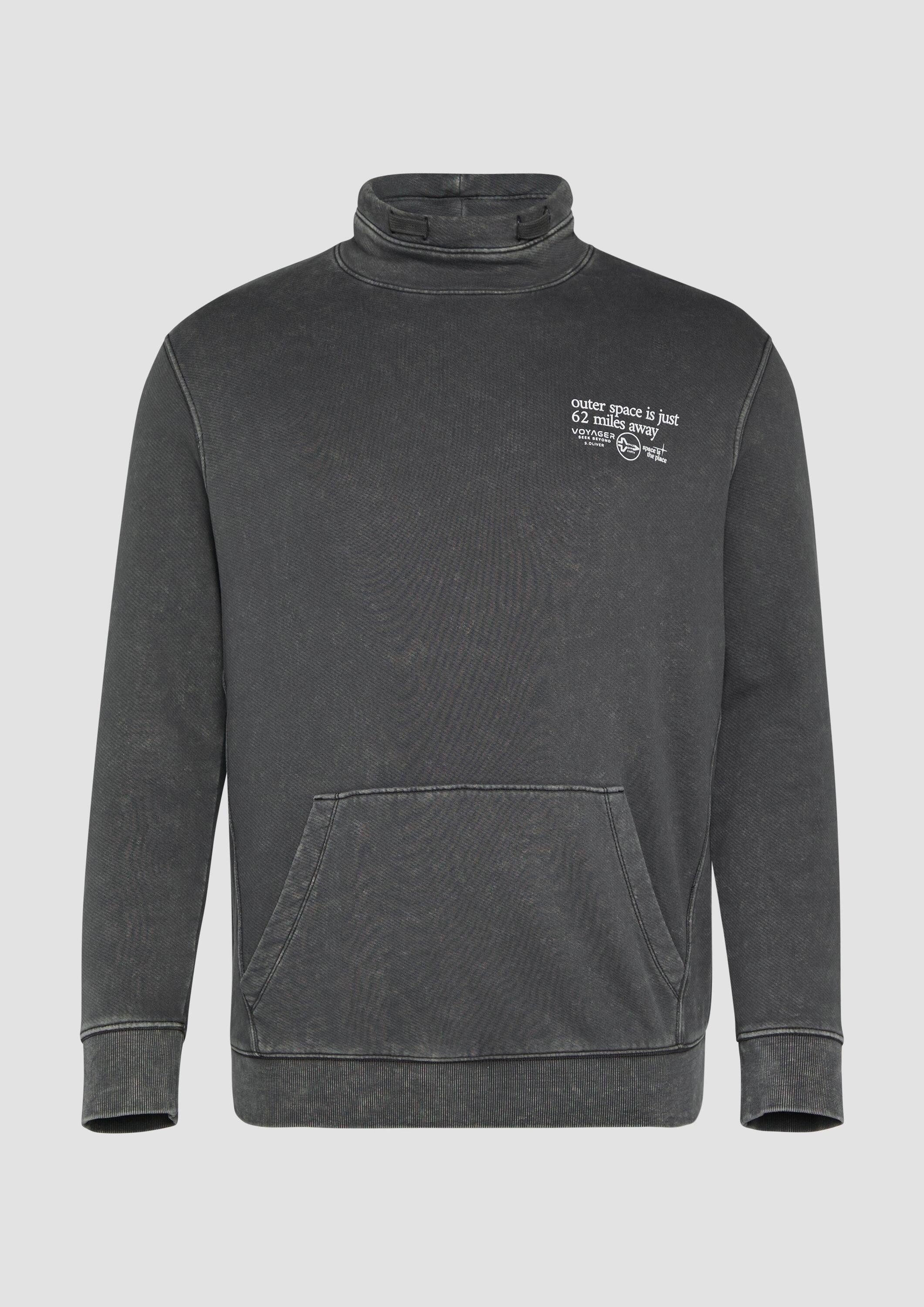 s.Oliver Sweatshirt Sweatshirt Strukturiertes Sweatshirt mit Stehkragen