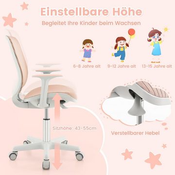 COSTWAY Drehstuhl Kinderstuhl, 43-55cm höhenverstellbar