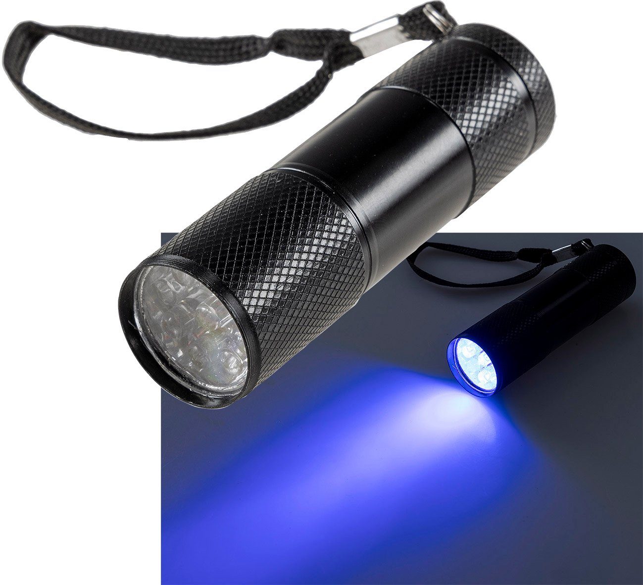 ChiliTec LED Taschenlampe Taschenlampe LEDs Schwarzlicht mit 9 UV LED 25x88mm