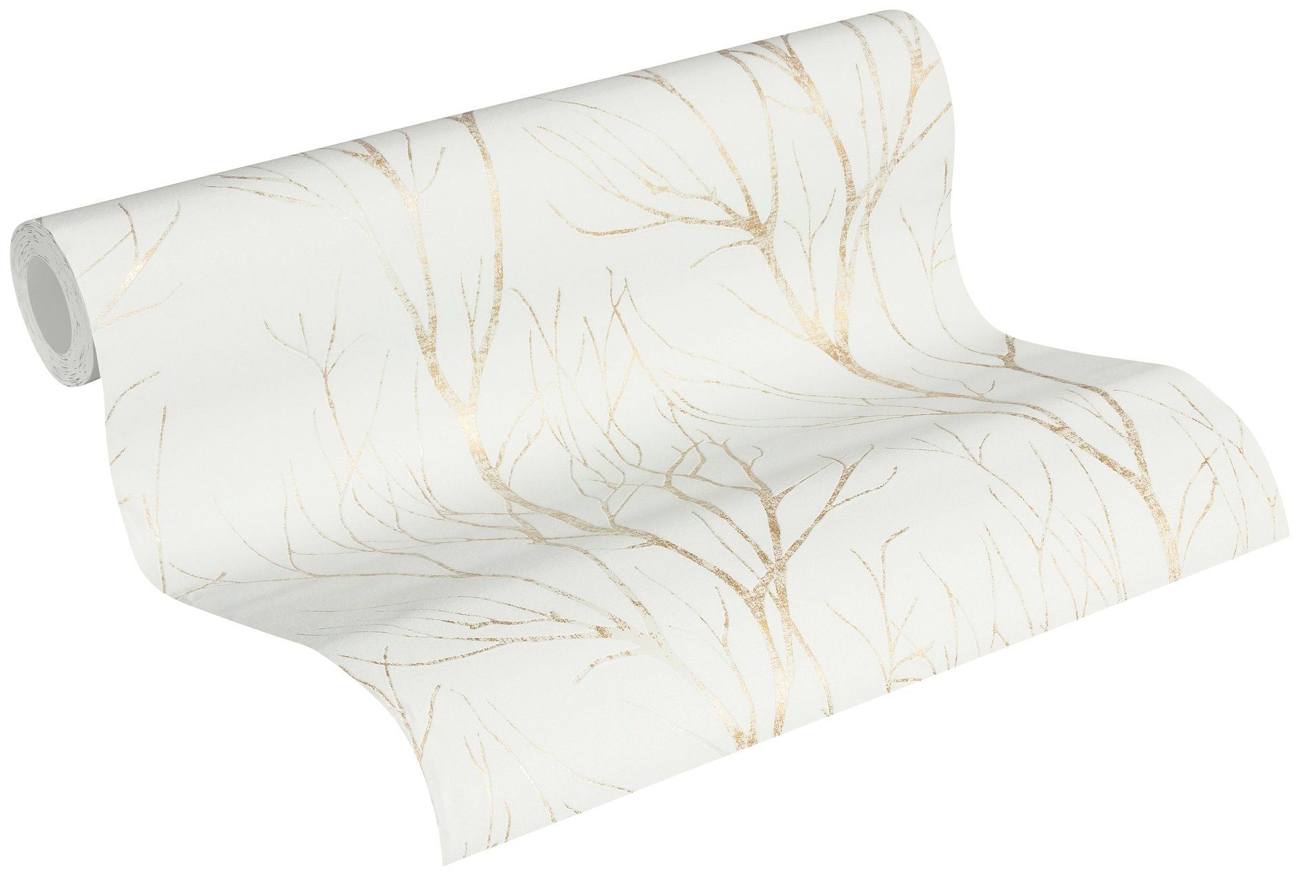 A.S. Création Vliestapete Attractive 2 Tapete Äste, strukturiert, matt, gemustert, neutral, (1 St), Waldtapete Äste Baumtapete strukturiert Tapeten Flur Design Wandtapete
