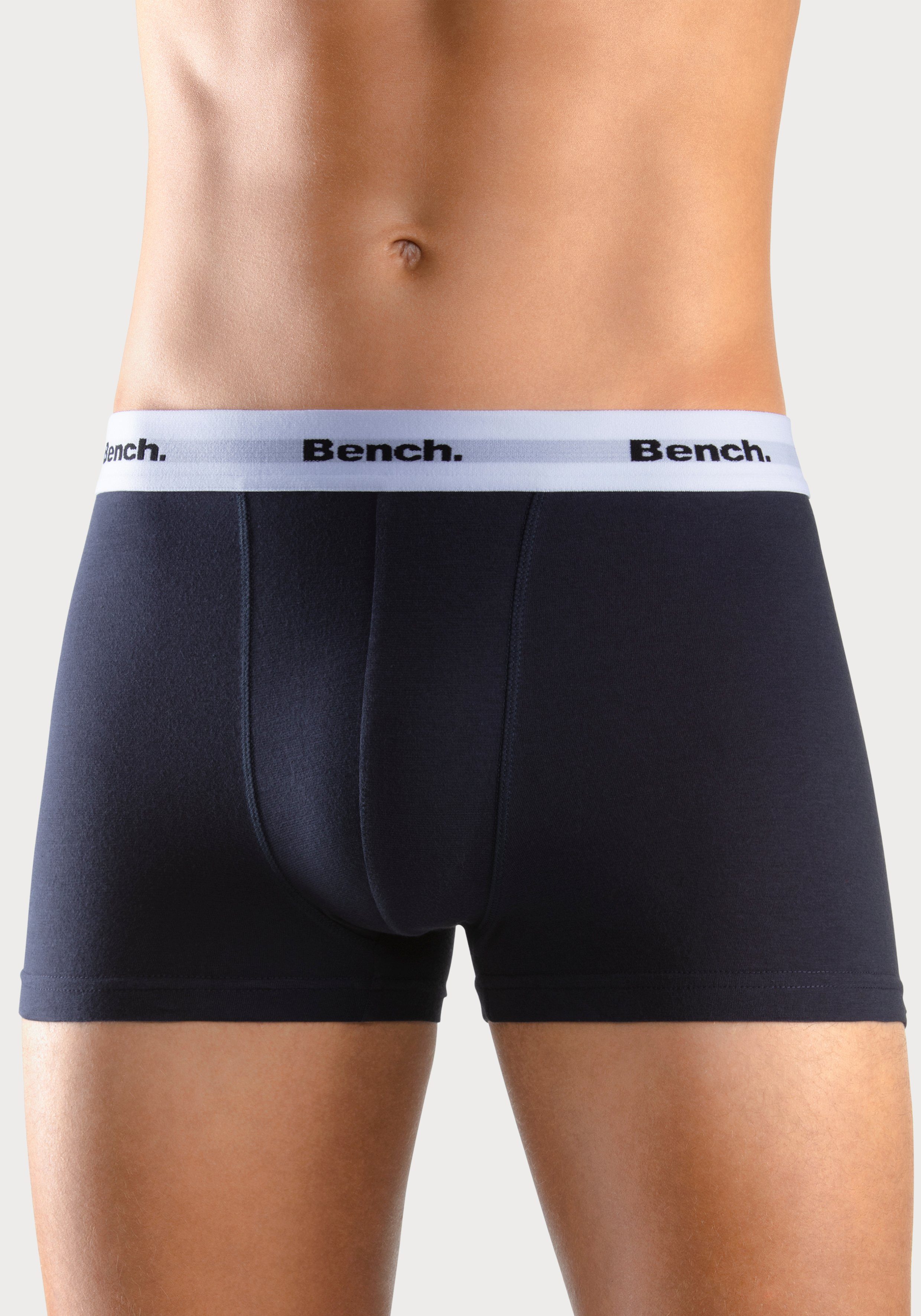 anthrazit petrol, mit (Packung, Bund kontrastfarbigem Bench. bordeaux, Boxer 4-St) navy,