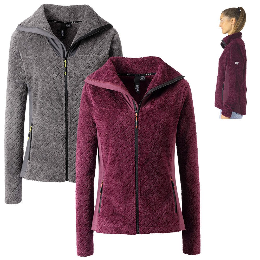 Trekkingjacke LPO - funktionelle, modische, flauschige Hybrid Fleece Jacke Tessa