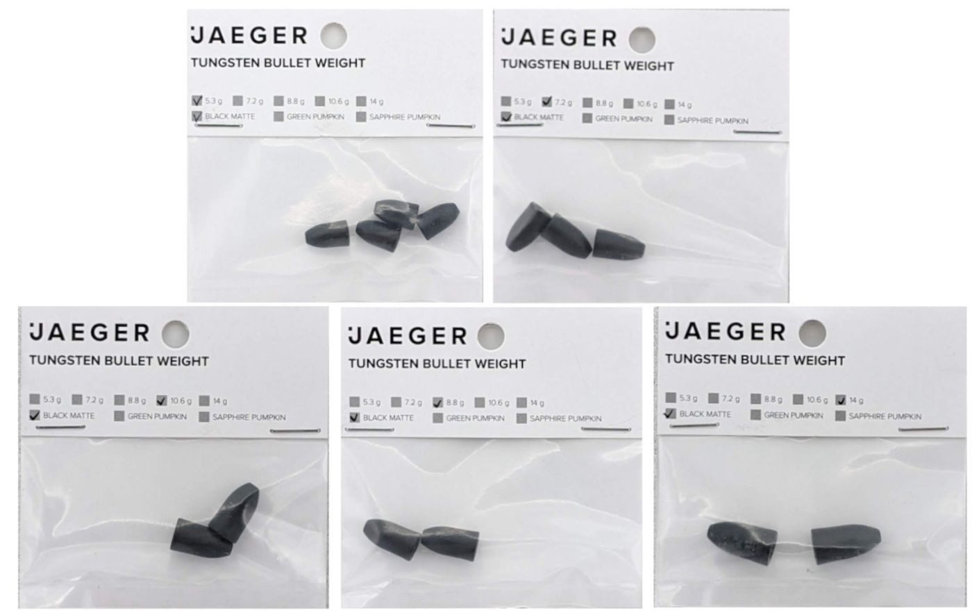 Jaeger Patronenblei Jaeger Fishing Tungsten Bullet Weight Black Matte - Bulletgewichte