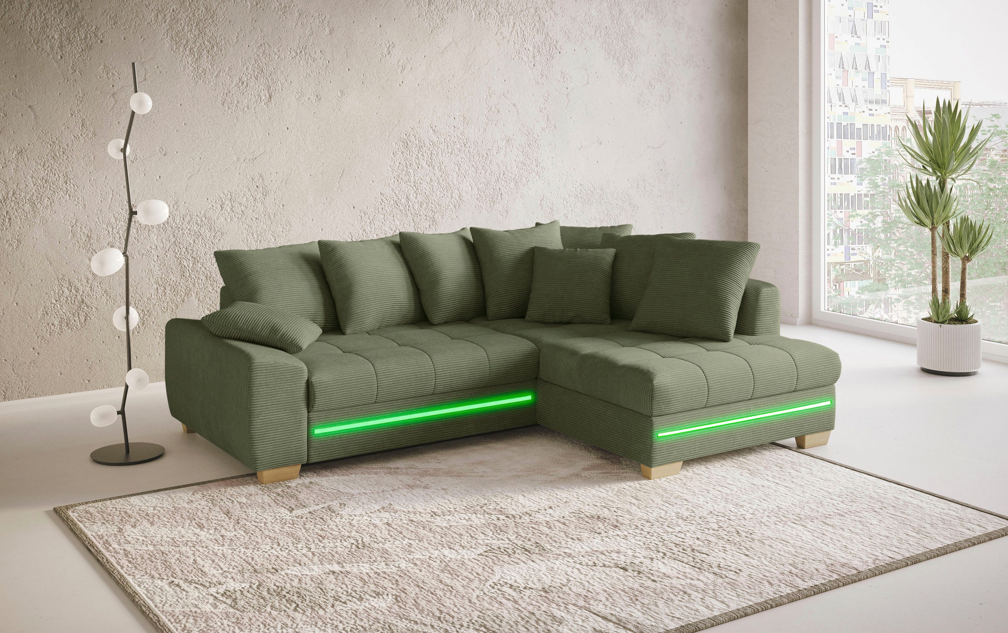Mr. Couch Ecksofa Nikita II, L-Form, mit RGB-LED Beleuchtung, wahlweise mit günstig online kaufen