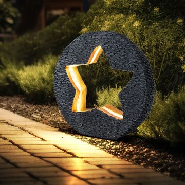 etc-shop Gartenleuchte, LED-Leuchtmittel fest verbaut, Warmweiß, Solarleuchte Gartendeko für Außen Tischdeko Solarleuchte goldfarben