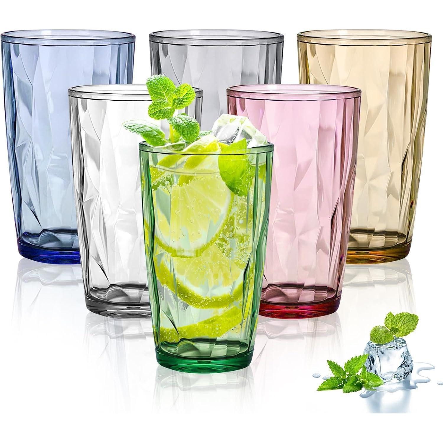 LuxusKollektion Gläser-Set Trinkgläser Set 6er 470 ml Acryl Kristallglas-Optik in 6 Farben