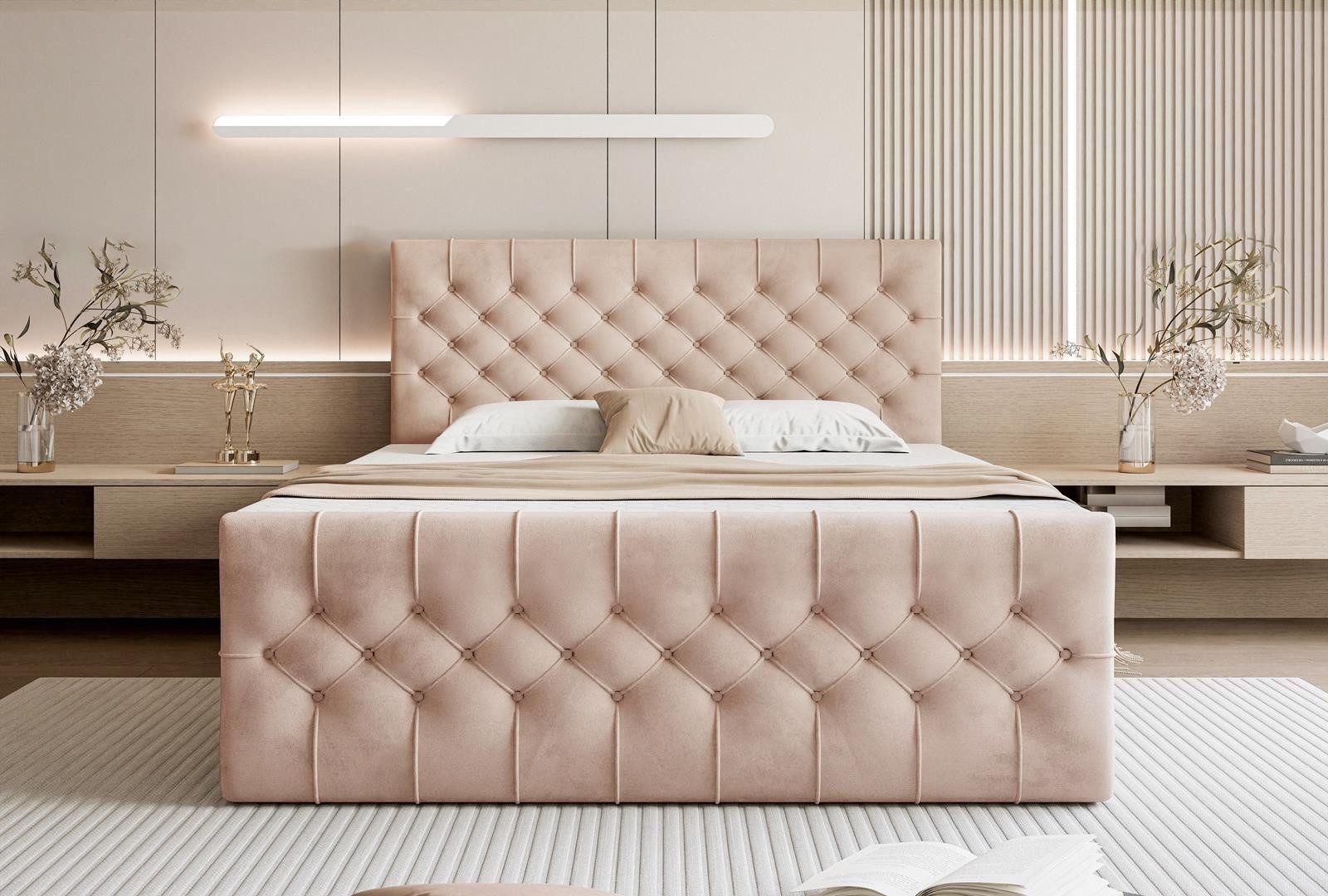 Compleo Boxbett mit Federkernmatratze und zwei Bettkästen, Topper als Option