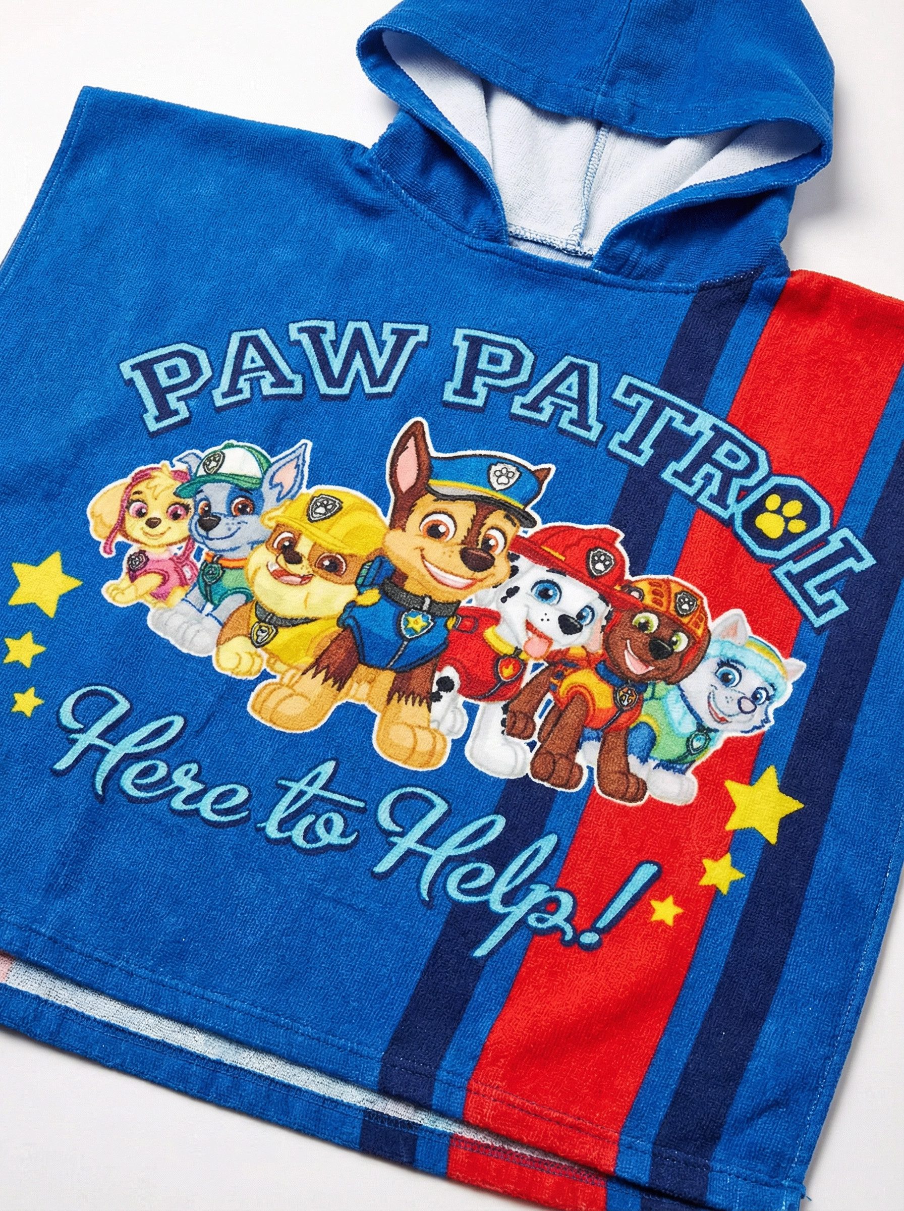 PAW PATROL Badeponcho PAW Patrol Kinder Jungen Mikrofaser Poncho Badetuch Badeponcho, 55, Polyester, Kapuze, Ohne