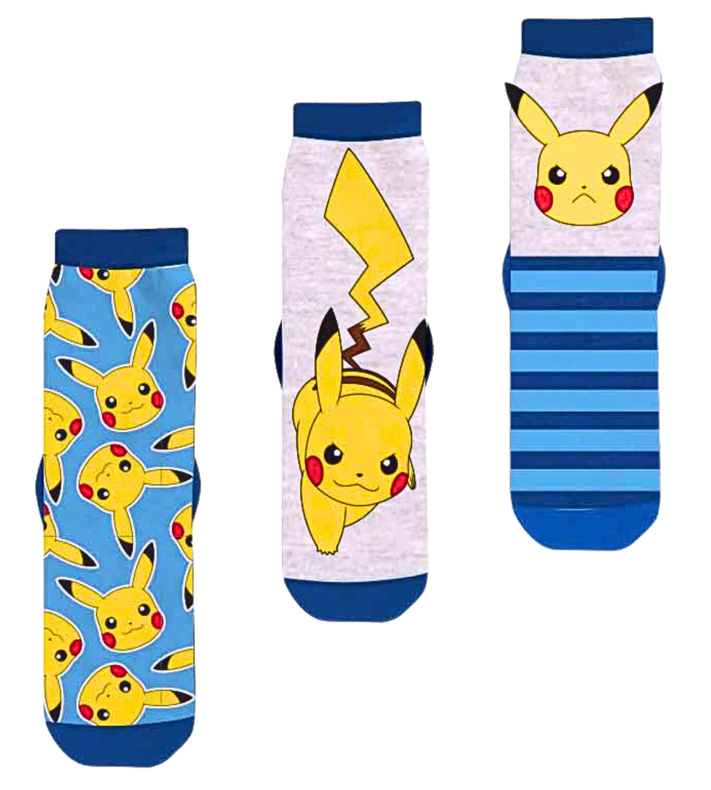 POKÉMON Socken Socken Lange für 23-34 Jungen Gr. Pikachu (6-Paar)