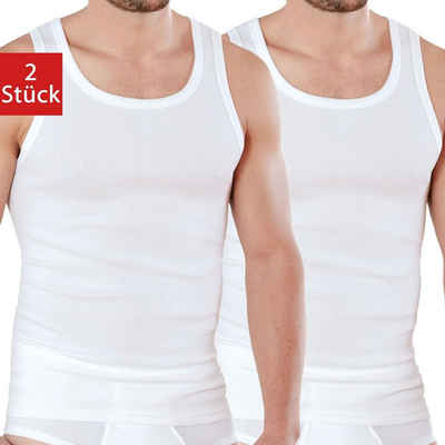 Ammann Unterhemd Exquisit Doppelripp (Mehrpack, 2-St., 2 Stück) mit verlängertem Rücken und Rundhals-Ausschnitt im 2er Pack