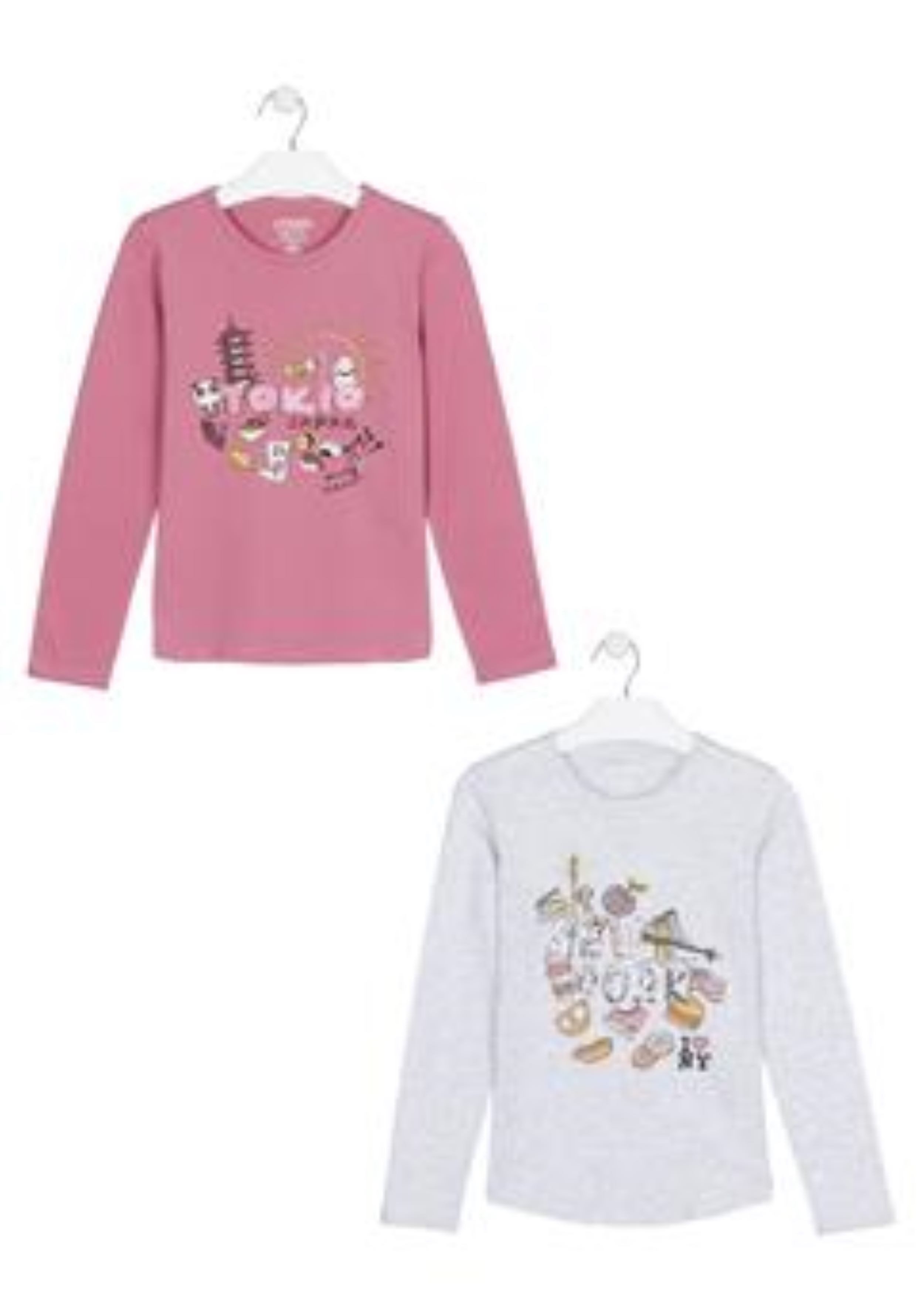 Langarmshirt New York Tokio pink