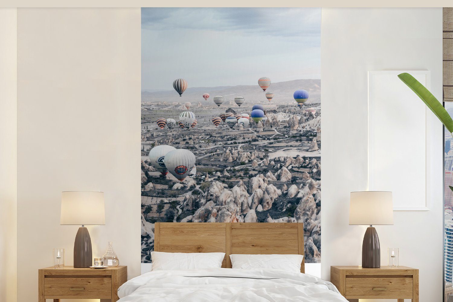 (2 Felsen Fototapete MuchoWow - St), Schlafzimmer Vliestapete Fototapete bedruckt, Wohnzimmer Luftballons, Küche, Türkei für Matt, -