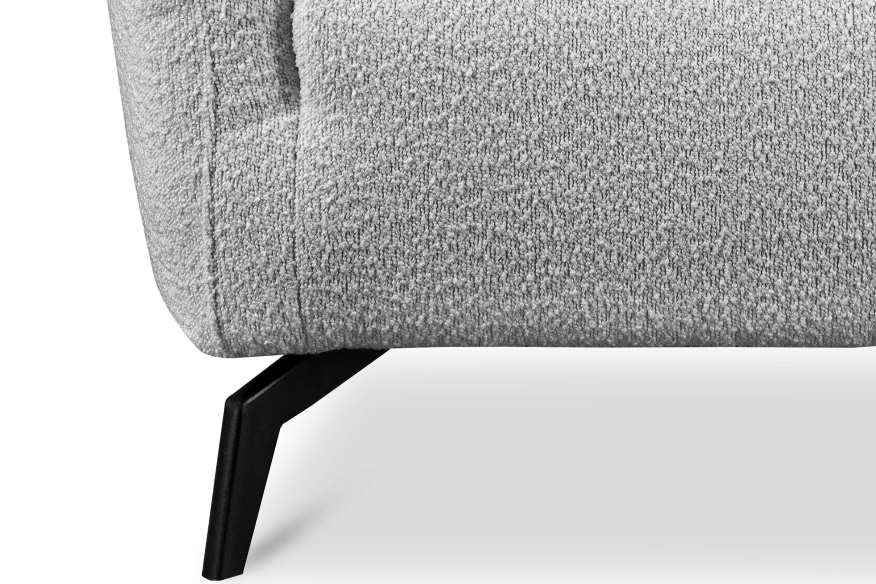 CORDI hellgrau Sessel Konsimo Sessel, Metallfüßen, gewellte | hellgrau Sitz im auf und Schaumstoff hohen Feder Gesteppter