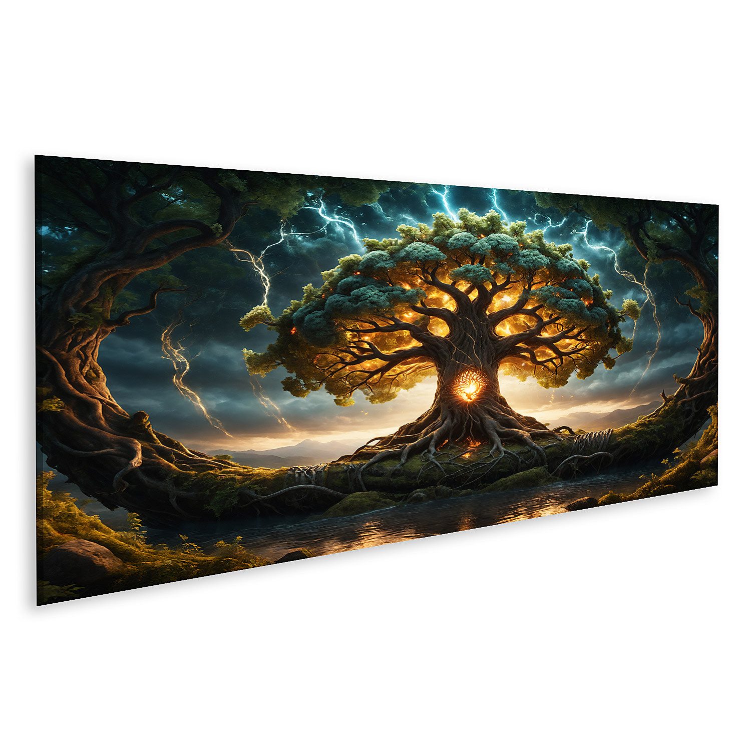 islandburner Leinwandbild Leuchtender Yggdrasil Baum Bilder