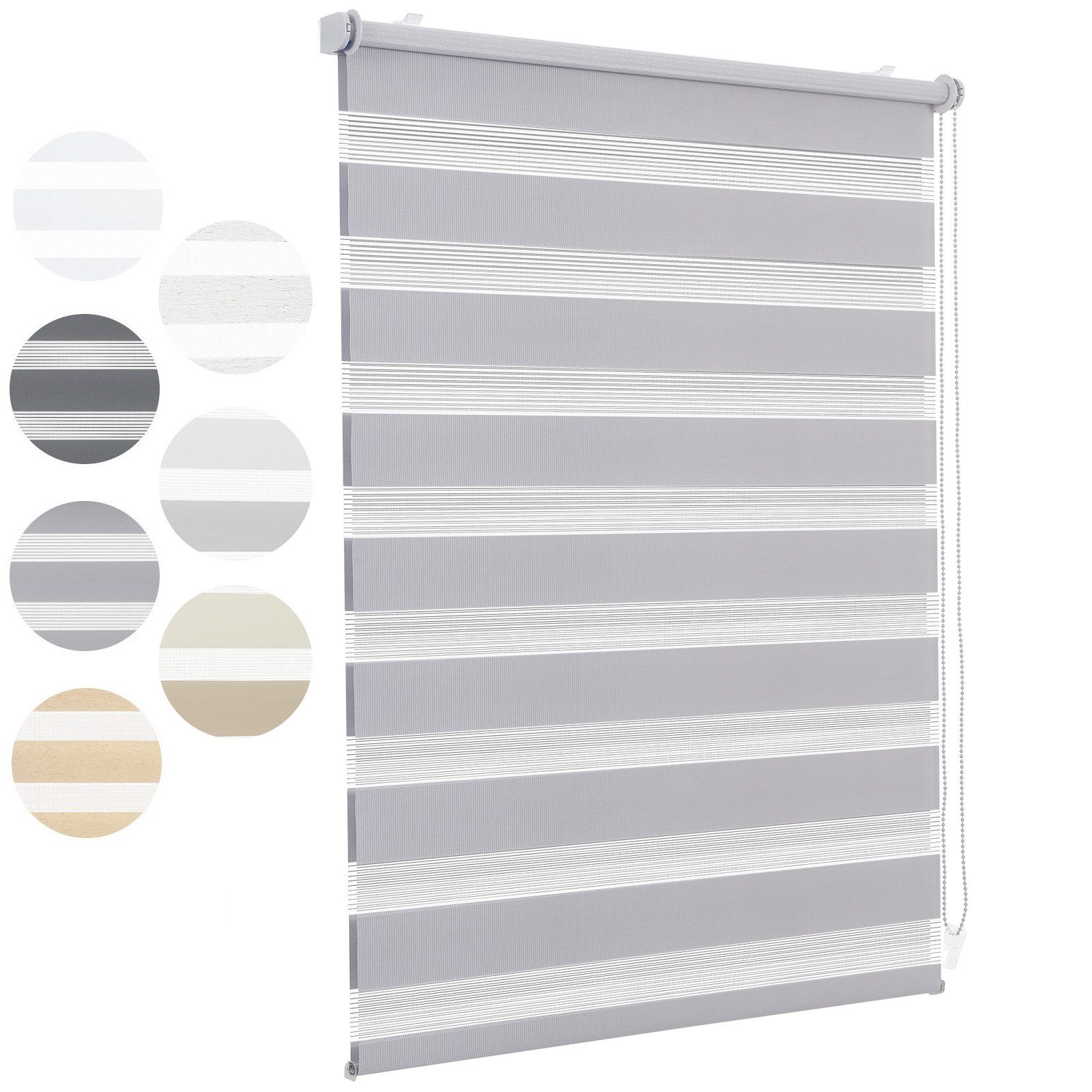 Doppelrollo Duo Rollo Klemmfix ohne Bohren für Fenster Rollos Jalousie Faltrollo, Sekey, freihängend, Klemmträger, Montage mit oder ohne Bohren möglich