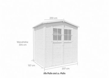 KONIFERA Gartenhaus Alto 2 Fineline Satteldach, BxT: 226x169 cm