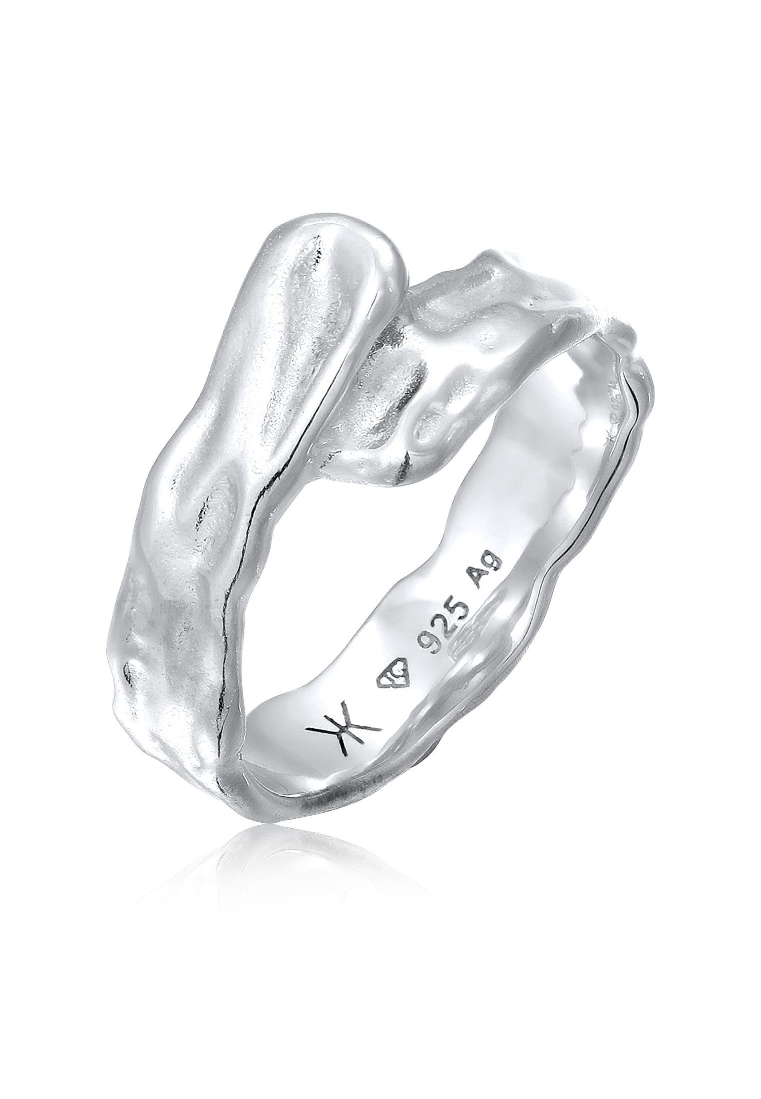 Silberring Bandring Organic Struktur 925 Sterling Silber