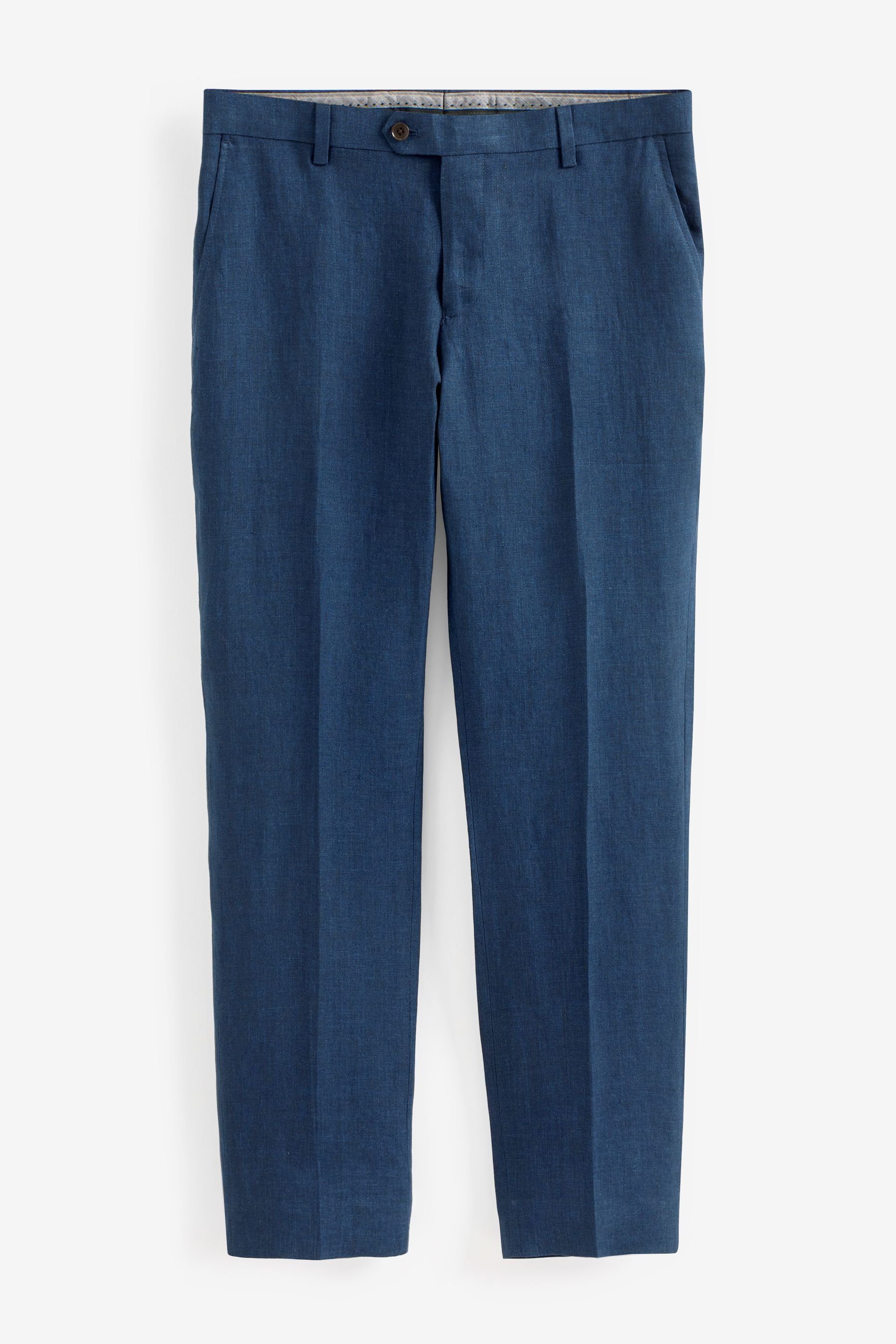 Leinen, Hose (1-tlg) Slim Anzughose Blue Next Fit: aus Anzug