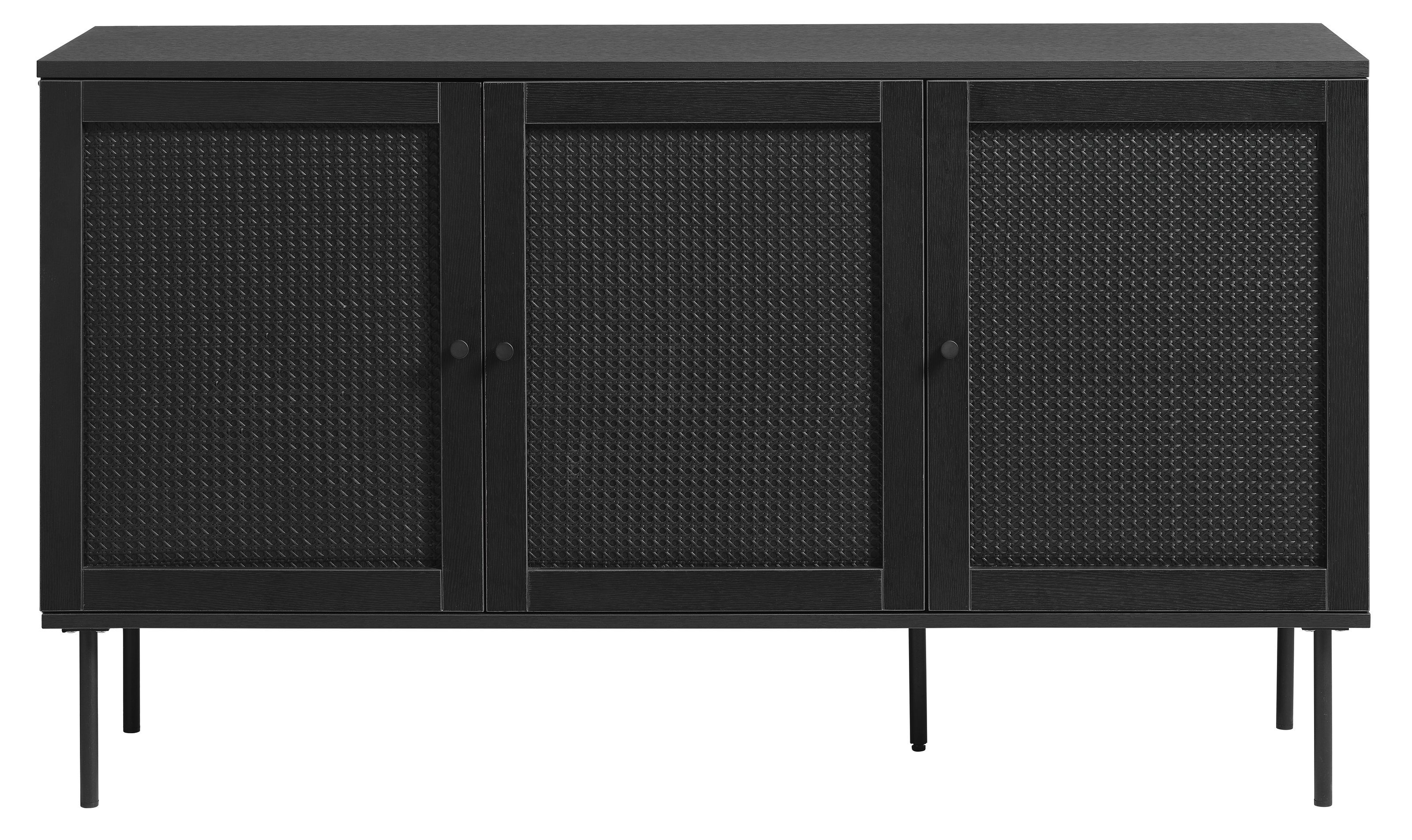 UNIQUE furniture A/S Sideboard aus Eiche-Nachbildung in schwarz (B/H/T: 140x80x40 cm)