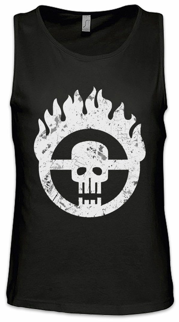 Urban Backwoods Tanktop Skull Wheel Insignia Ärmelloses T-Shirt Scrotus Mad Miller Main Force Patrol Furiosa Max Thunderdome