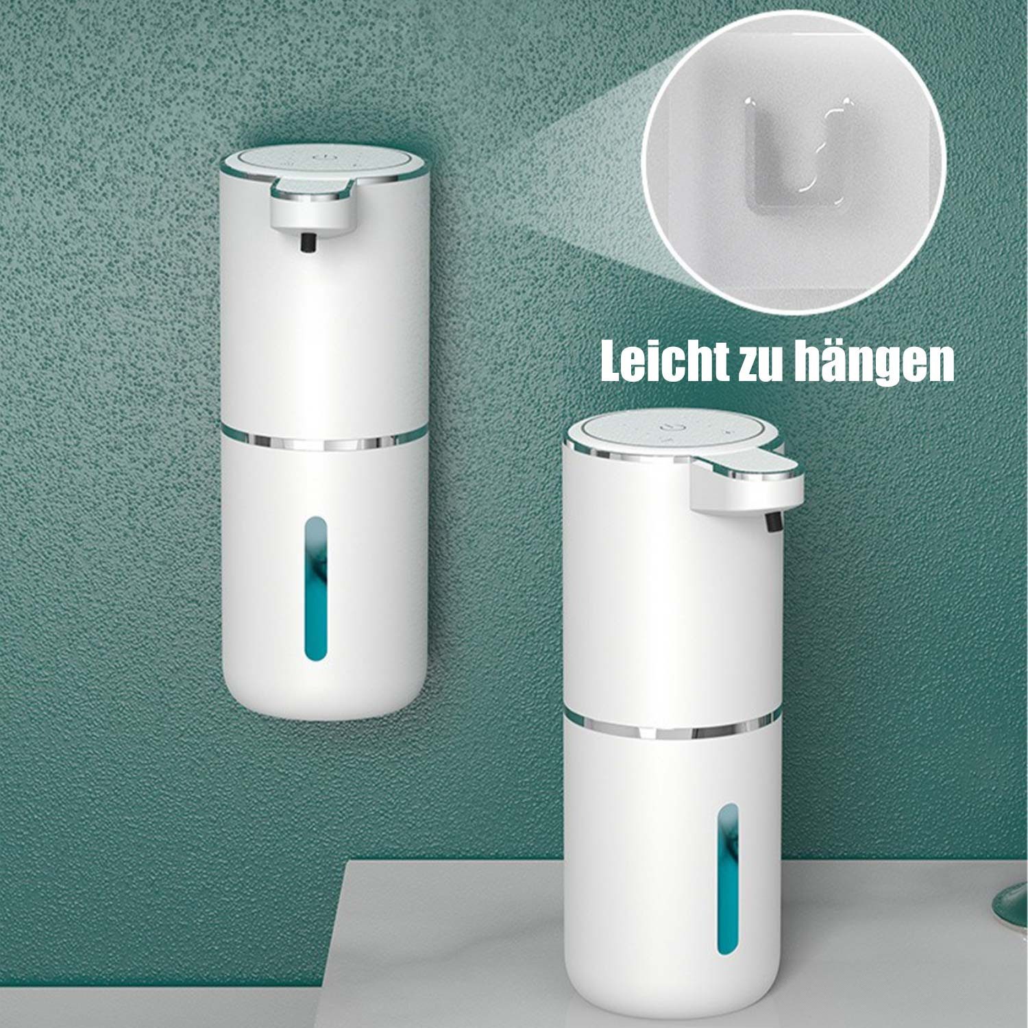 Refttenw Seifenspender Automatischer Seifenspender zur Wandmontage, 380ml,IPX5 wasserdicht