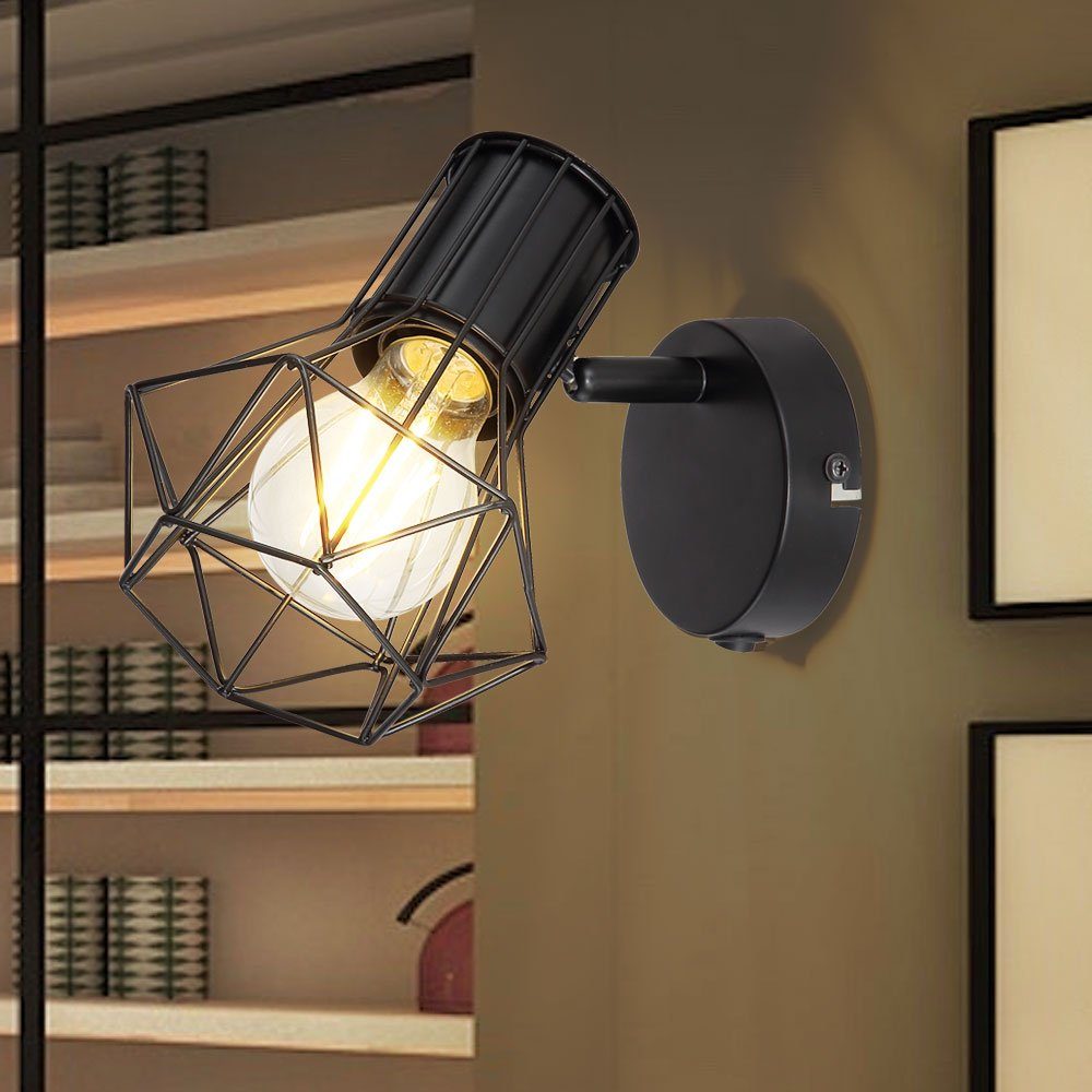 Lampe Käfig Leuchtmittel Spot Wandleuchte, Zimmer etc-shop Warmweiß, Strahler inklusive, Wand Leuchte LED Ess