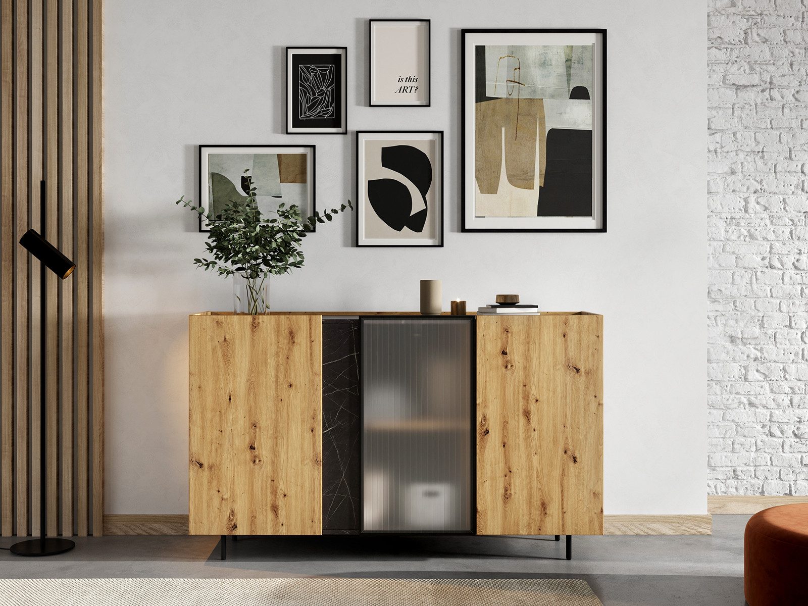 Compleo Kommode mit 3 Türen, Modern Wohnzimmer, NODAS, Kommode 