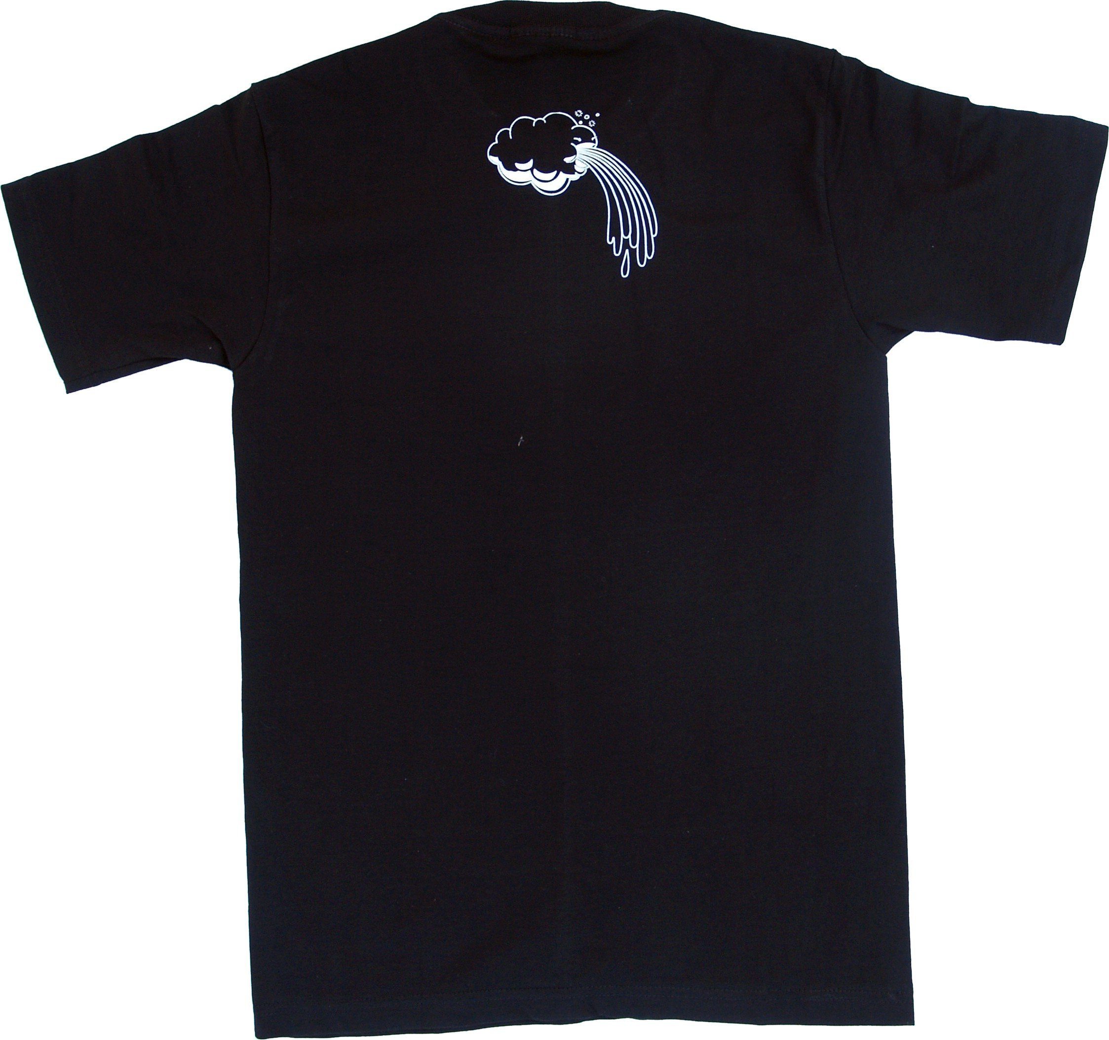 - T-Shirt Retro Art dunkelblau alternative Fun `Wolke` T-Shirt Guru-Shop Bekleidung