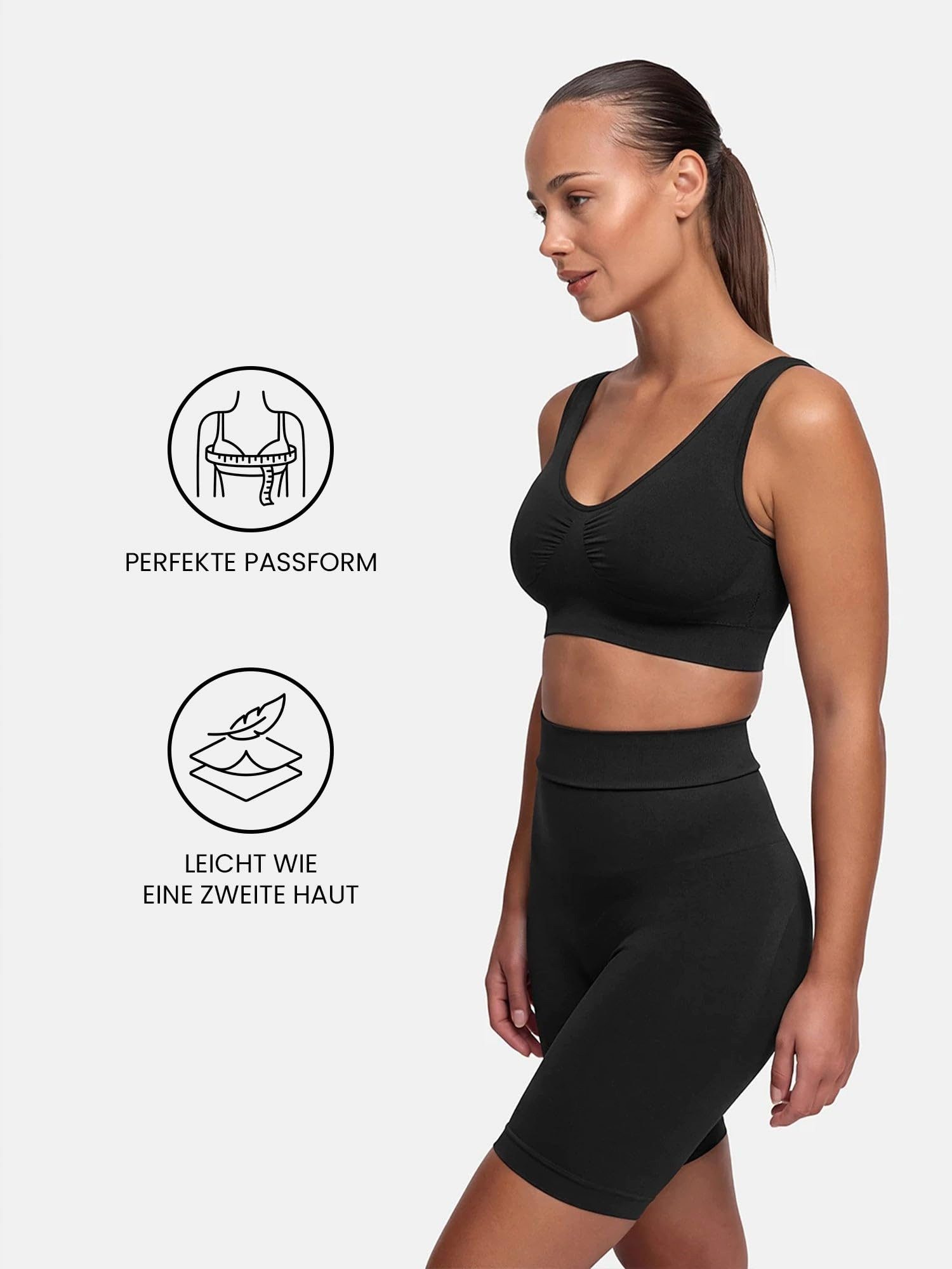 cfab (creamy fabrics) Bügelloser BH Comfy Bra-Schwarz-3XL (1-tlg)