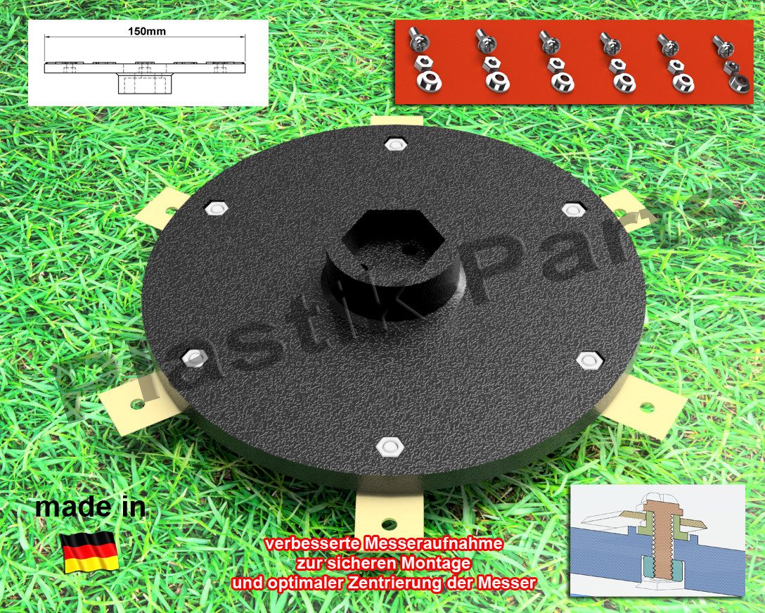 Plastik Parts Mährobotermesser Messerscheibe 6 Klingen Messerteller Powerworks P3 P5 P7