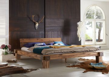 SAM® Massivholzbett Elke, Akazienholz massiv, Doppelbett im rustikalen Design