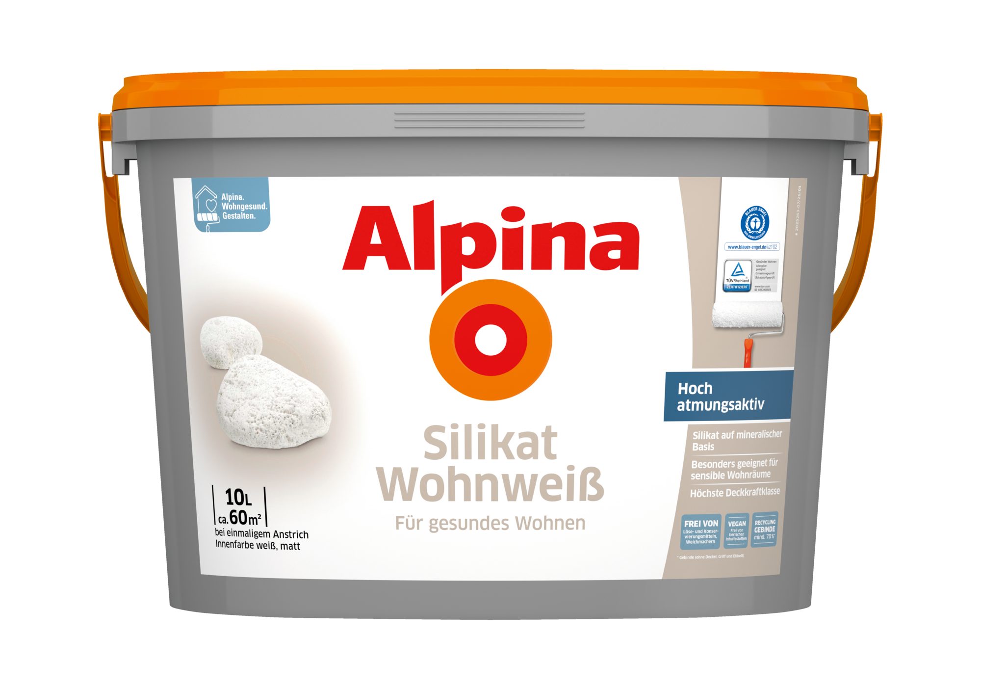 Alpina Wandfarbe Silikat Wohnweiß - Atmungsaktiv für gesundes Wohnen