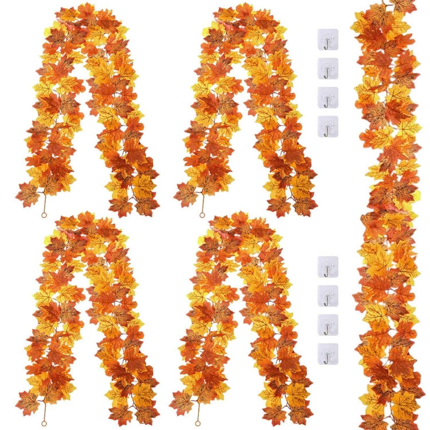 LuxusKollektion Girlande Herbstgirlande 4er Set 175cm künstlich