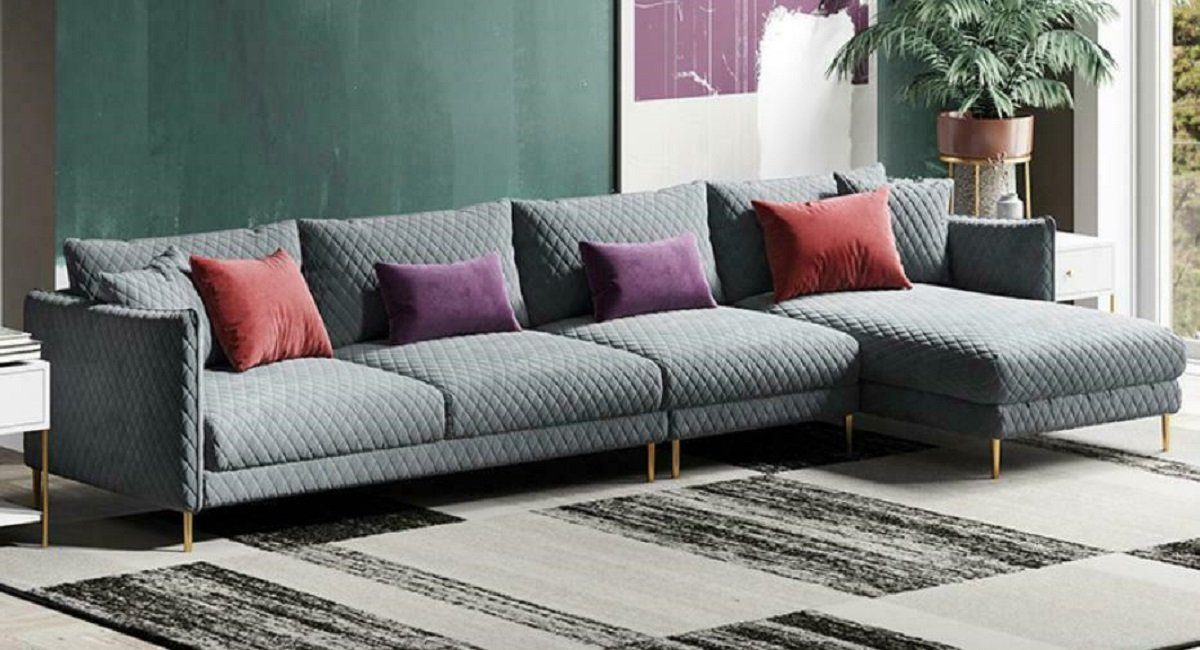 JVmoebel Ecksofa, Textil Modern Relax Sitz Luxus Möbel Wohnlandschaft Ecksofa Grau