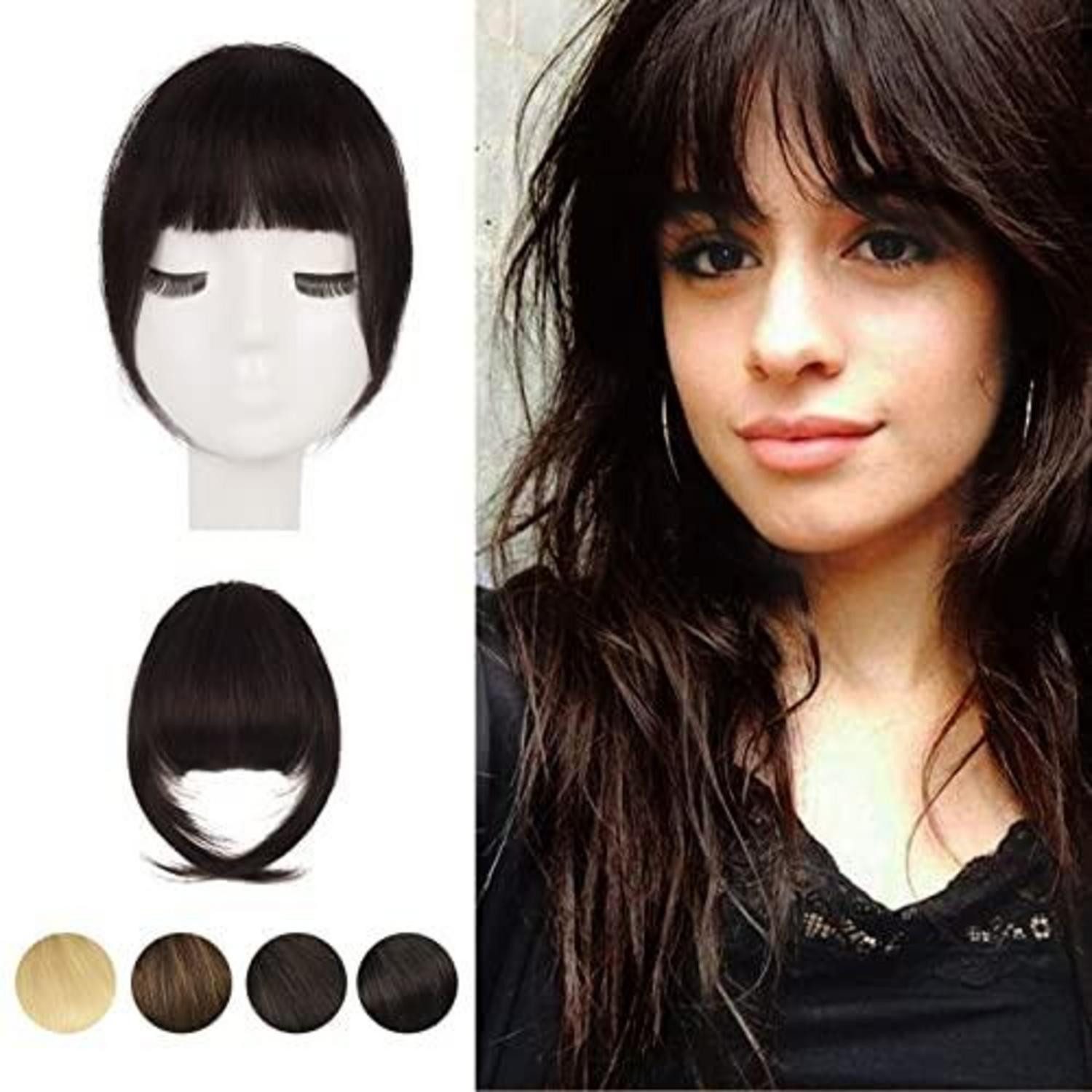 Echthaar-Extension Clip in Pony Dunkelbraun Echthaar Hair Extensions Fringe