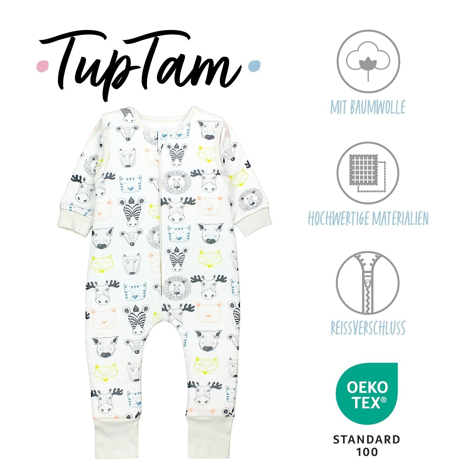 TupTam Babyschlafsack 2.5 TOG Schlafsack BIO-Baumwolle mit Beinen und Ärmeln Herbst Winter – Bild 2 von 5