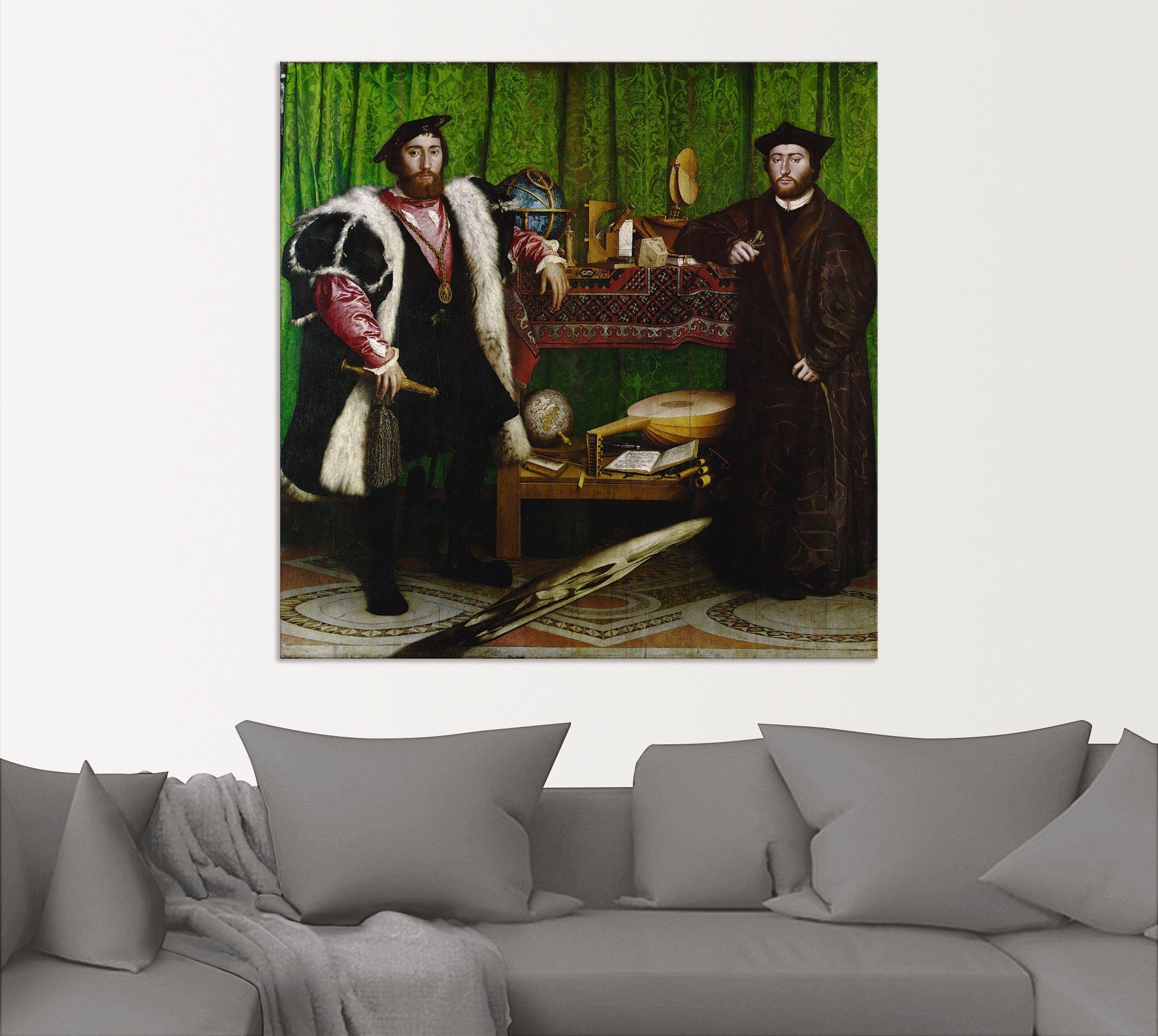 Artland Wandbild Die Gesandten. 1533, Größen oder Alubild, Leinwandbild, versch. Poster in St), als (1 Mann Wandaufkleber