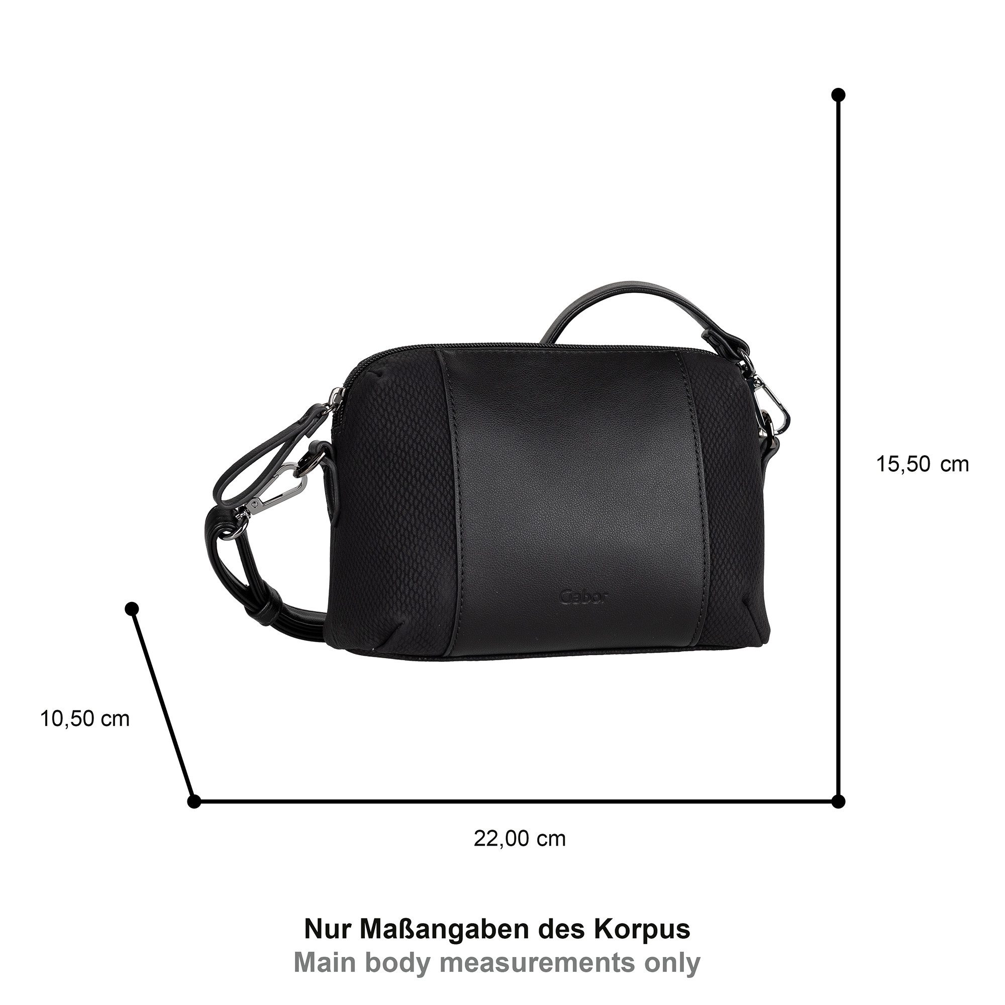 Gabor Handtasche Wanda, aus leicht genarbtem Lederimitat mit Schlangenstruktur und Ziernähten