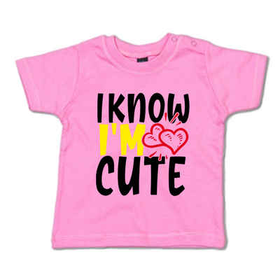 G-graphics T-Shirt I know I´m cute Baby T-Shirt, mit Spruch / Sprüche / Print / Aufdruck