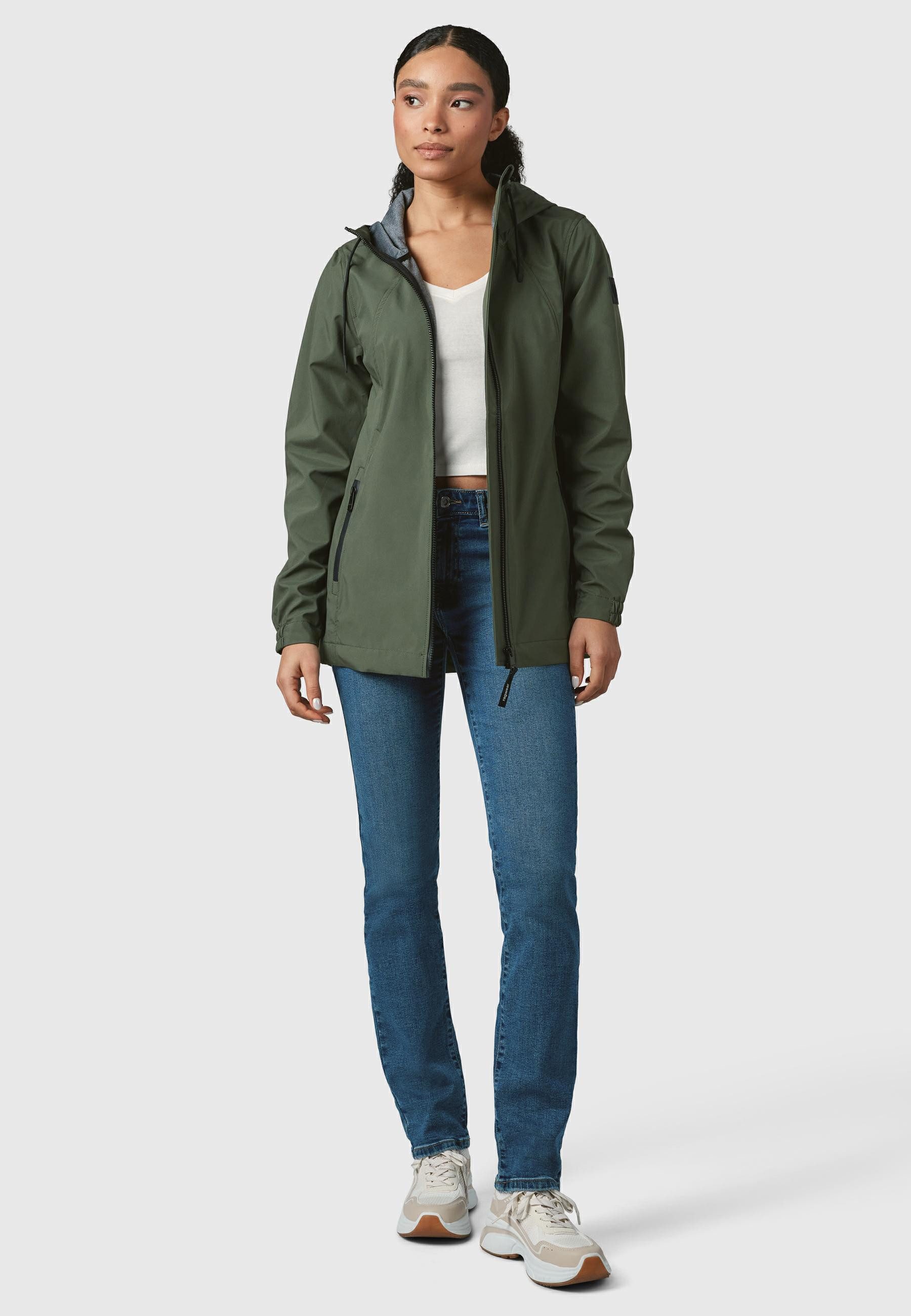 Ragwear Kurzmantel Zuzka Sport Wasserdichter kurzer Übergangsmantel für Damen