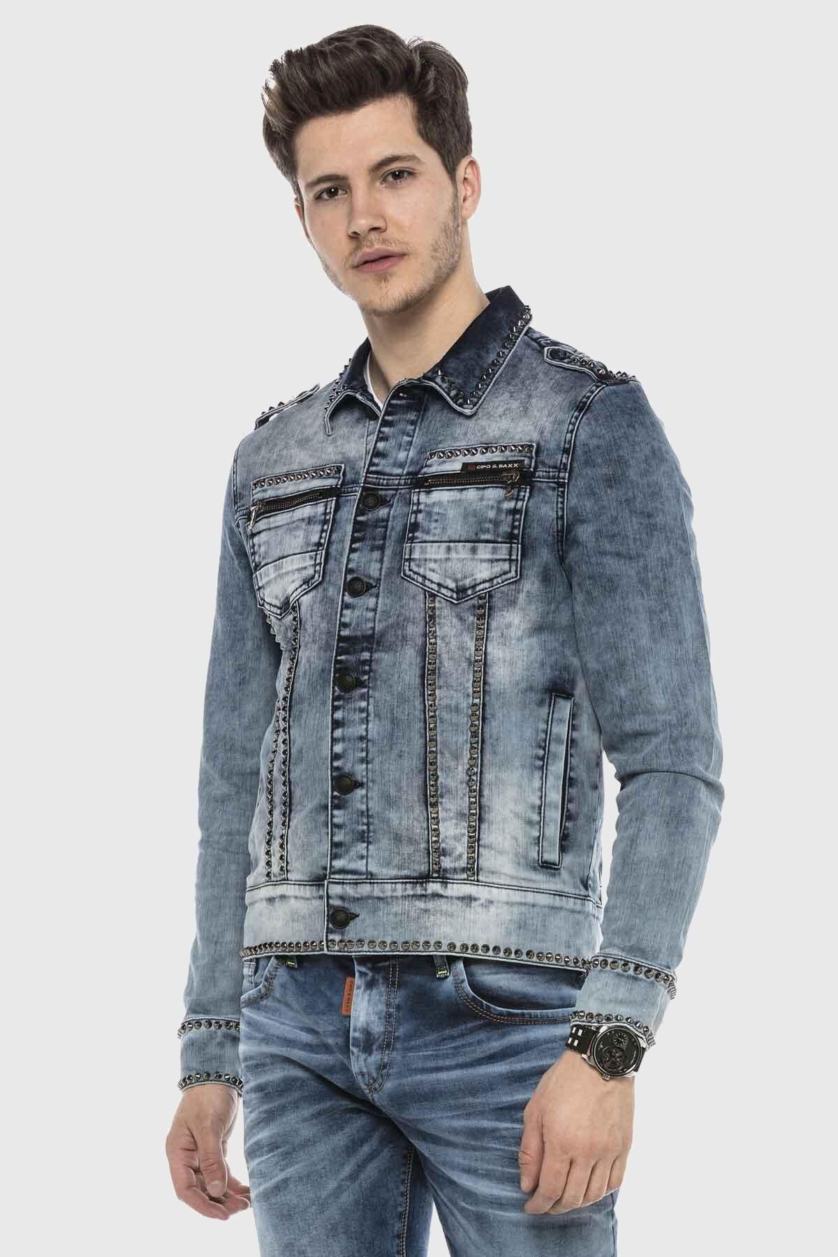 Cipo & Baxx Jeansjacke JEANS JACKET im washed Look – Bild 5 von 5