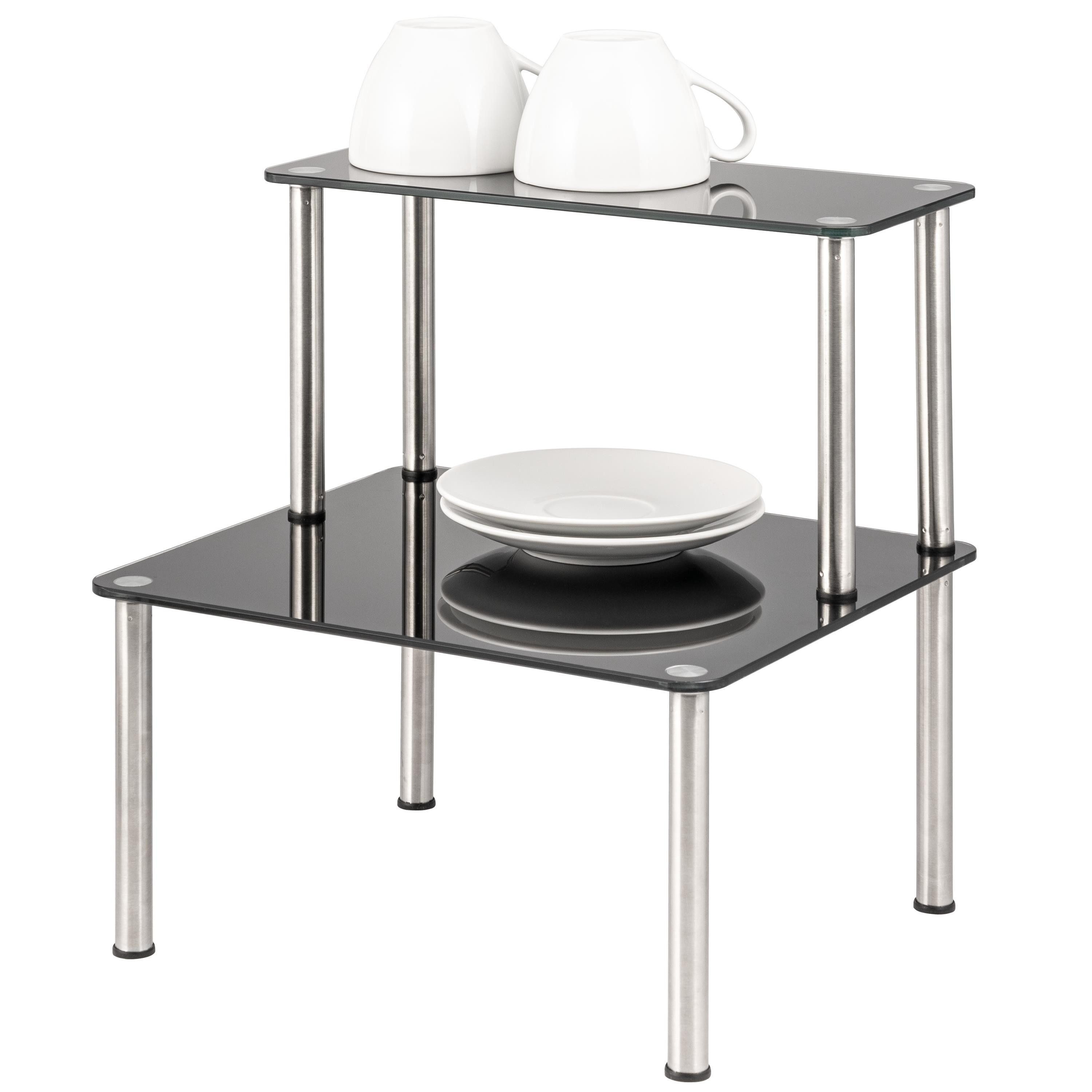 bremermann Küchenregal Glas-Regal, Küchenregal 2 Ebenen, Glas/Edelstahlfüße günstig online kaufen